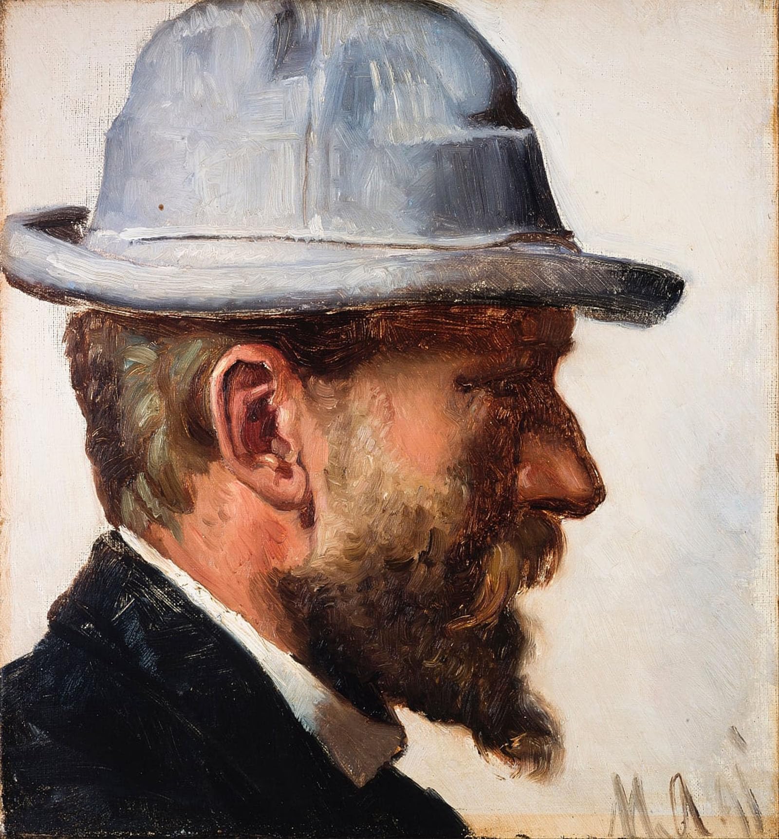 ARTXLXXBN Famous Painting Canvas Artwork Graffiti Print Niels Pedersen Mols by Michael Peter Ancher Portrait Canvas Image for Home Decor 60x90cm