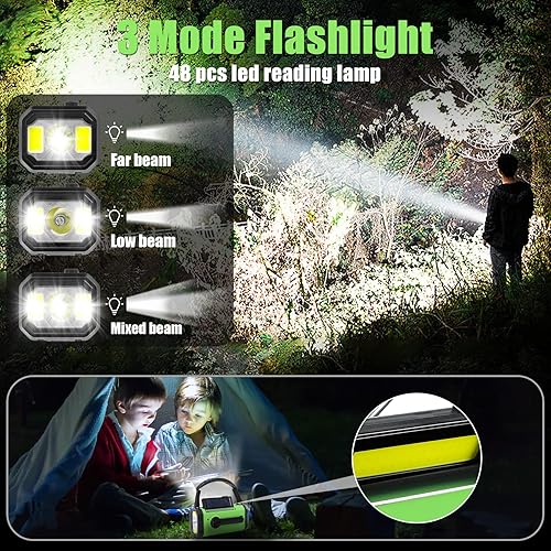 Miniatura 6 de Radio de emergencia de 10000 mAh, Radio de manivela, Radio solar, Radio meteorológica NOAAAMFM, Radio portátil de carga tipo C, Linterna de 3 modos,