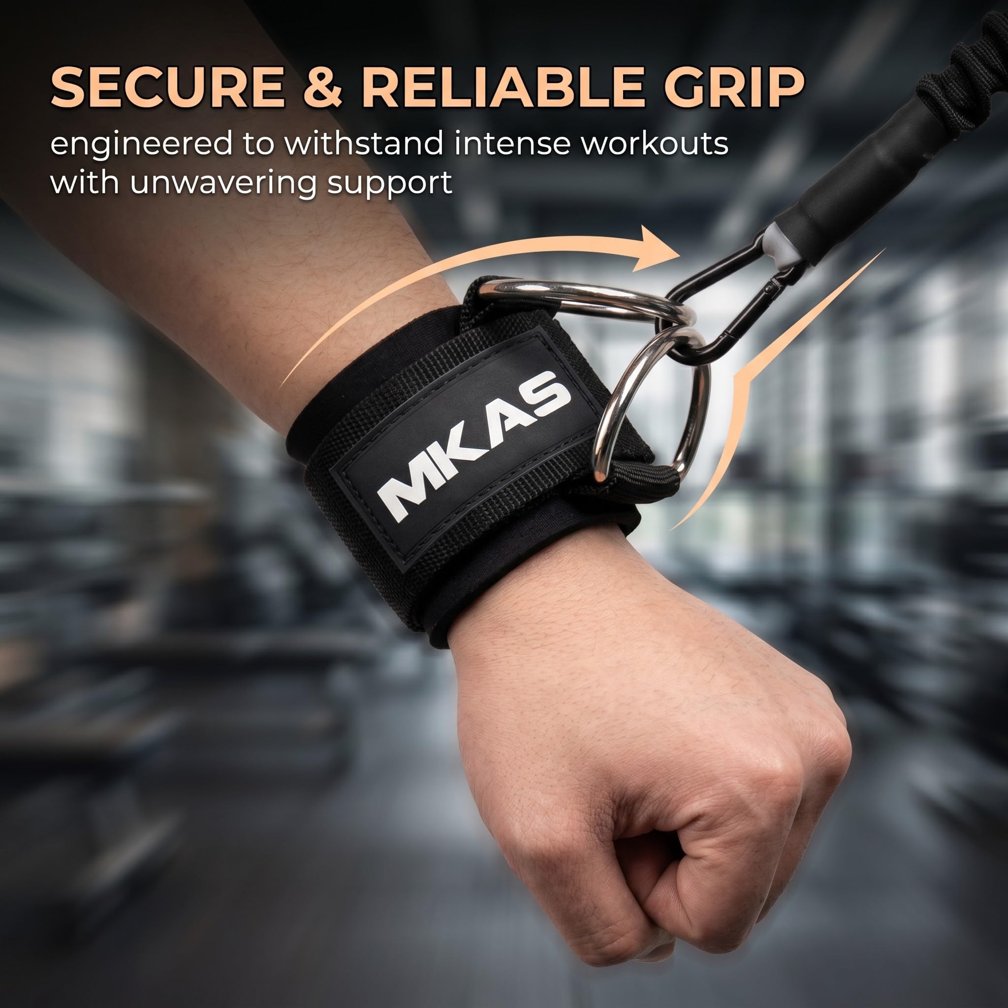 Set 2 Polsini Palestra per Cavii, Cinturini Regolabili in Neoprene per Allenamento con Cavi, Wrist wraps per Allenamento - Polsiere Palestra Uomo