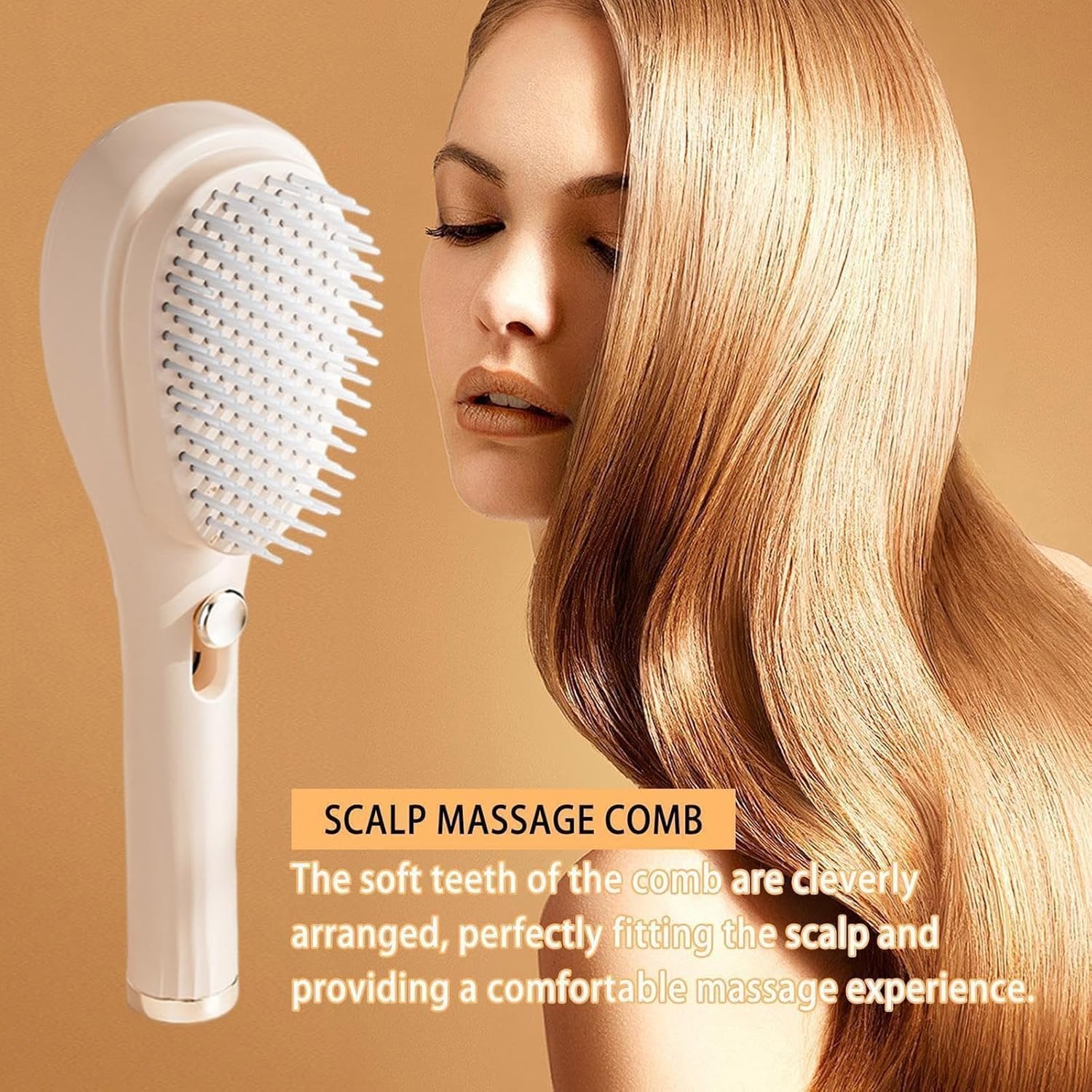 BELARO Self Cleaning Hair Brush for Women, Easy Clean, Massage Comb with Retractable Bristles One-pull Clean Anti Static Tools for All Hair Types (Hair Brush) 4