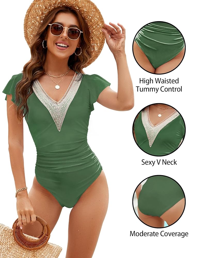 Amazon.com: Nicetage Womens Bathing Suits Tummy Control