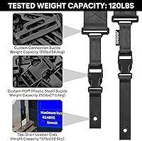 Vista 2 de Amumu SNAPLOCK Guitar Strap with Clip - Black Nylon Seatbelt for Acoustic, Electric & Bass Guitar - 2" Wide