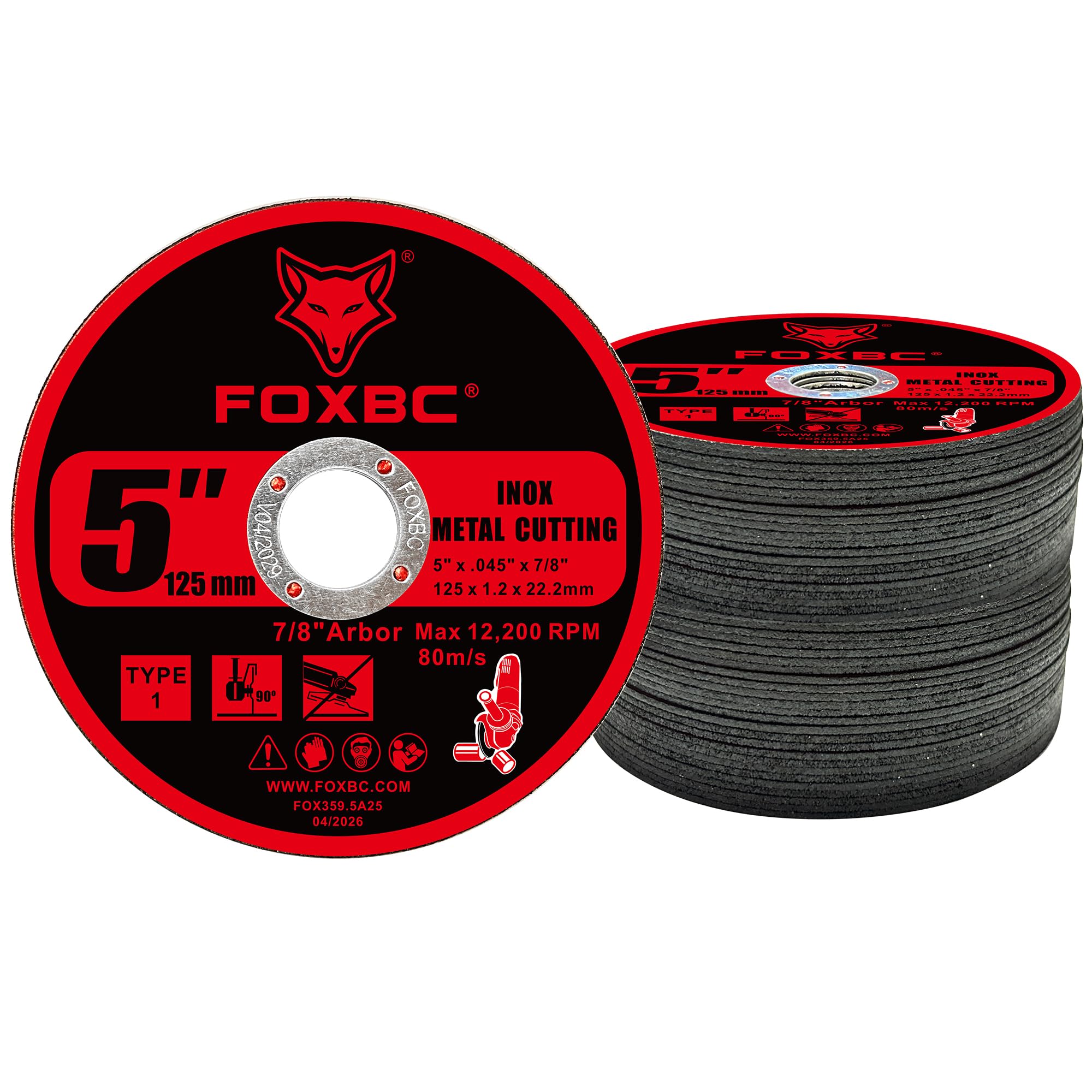 FOXBC Metal Cut-Off Wheels - 25 Pack -4 FOXBC Metal Cut-Off Wheels - 25 Pack -4