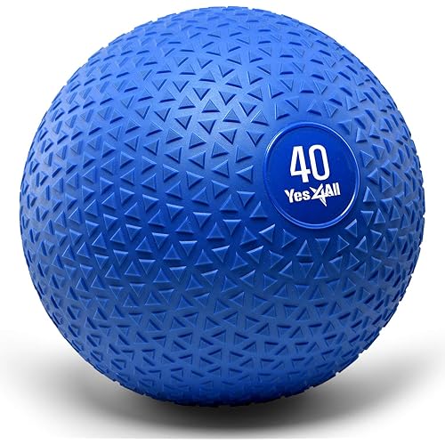 Yes4All Slam Balls (Black, Blue, Teal, Orange & Glossy) 10-40lbs for Strength and Crossfit Workout – Slam Medicine Ball