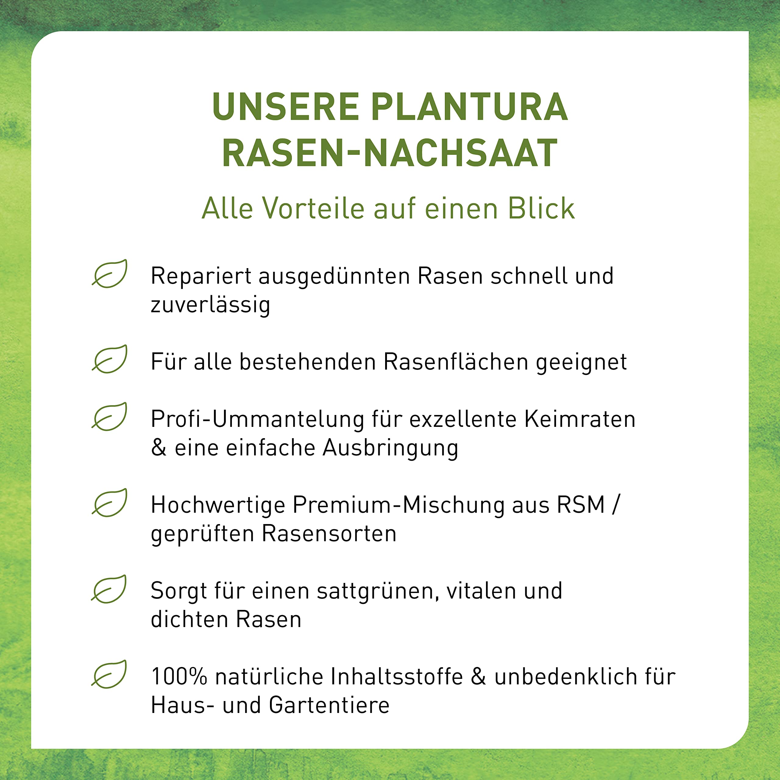 Plantura Rasen-Nachsaat, schnellkeimendes Premium-Saatgut mit Mantelsaat, 2 kg für 100 m²