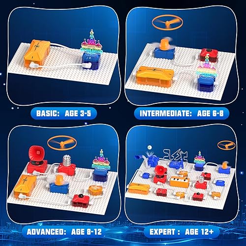 Miniatura 5 de ACIKETO Kits de ciencia para niños, kit de exploración electrónica con más de 671 proyectos de circuito, experimentos físicos, placa de circuito,