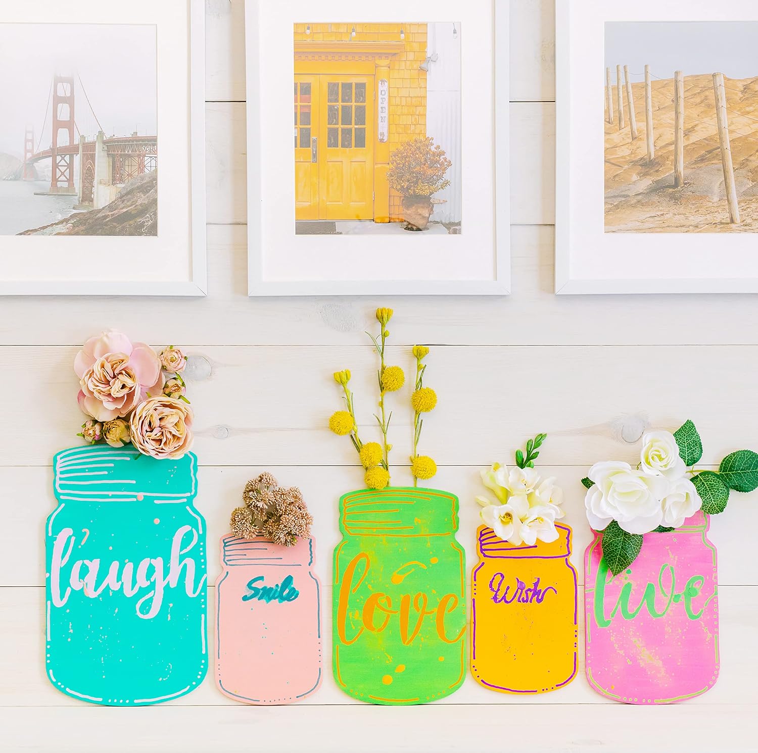 Wood Mason Jar Cutout 18 x 11-inch, Pack of 6 - Wood Shape, Unfinished for Country Party Decor, by Woodpeckers