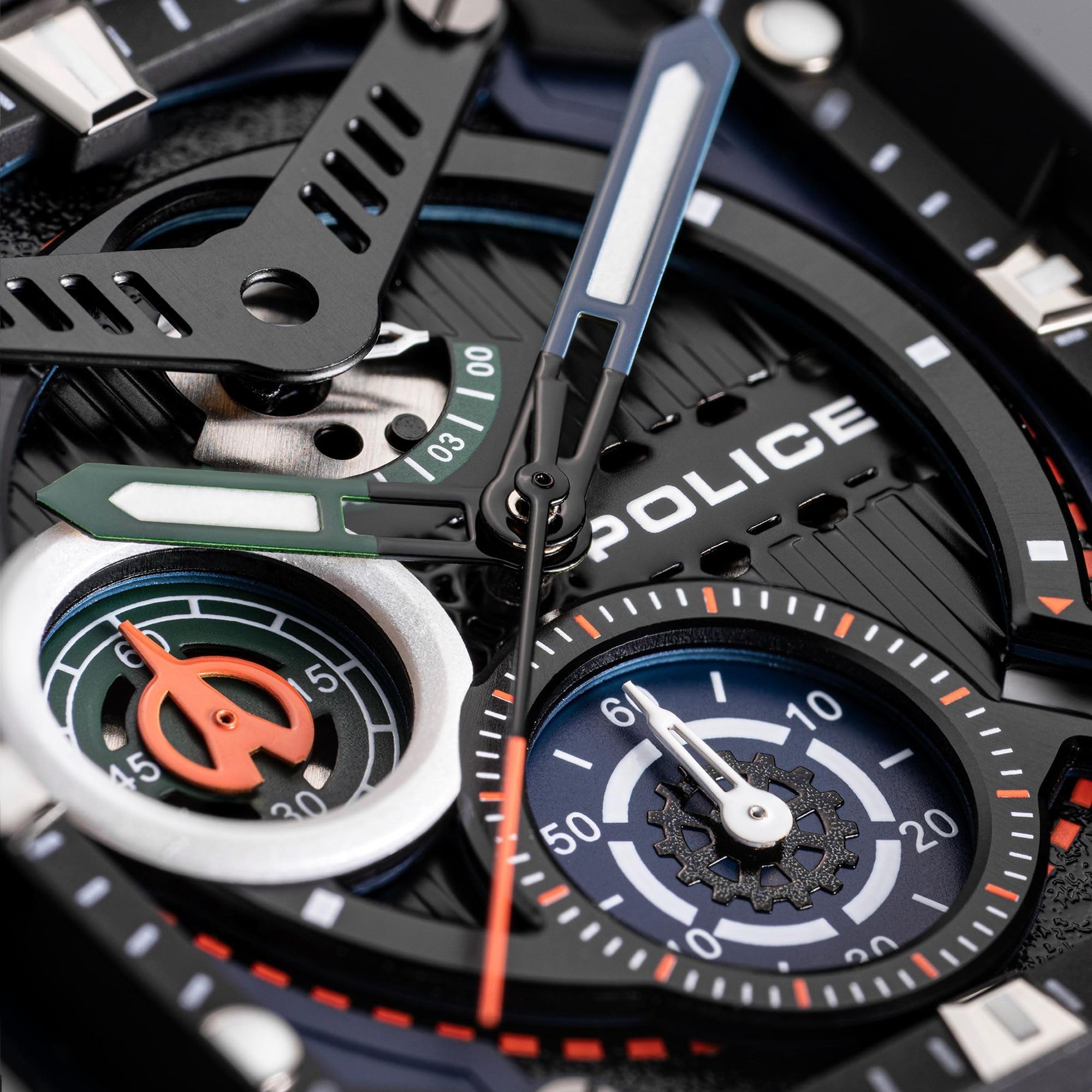 Police Clout Herrenuhr Quarz Kunststoff 44 mm
