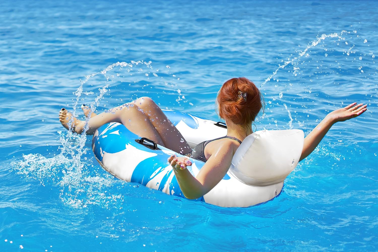 Poolmaster Dreamy Days Swimming Pool Float Pool Lounge, Blue Large
