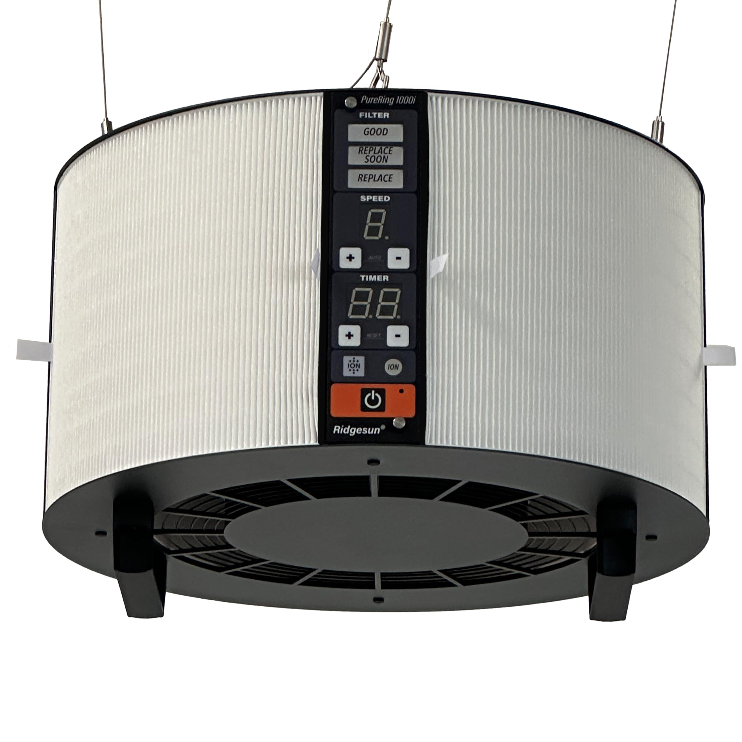 PureRing 1000i 1040 CFM Shop - Sistema di filtrazione dell'aria per la lavorazione del legno, filtro dell'aria ad anello con motore BLDC, telecomando e timer 24h, uso portatile da tavolo o da
