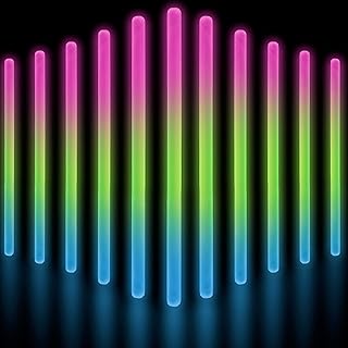 Glow Fever Glow Sticks Bulk Party Pack - 12" Large Glow Sticks - Neon Accessories Light Sticks Glow in The Dark Party Supplies for Concert, Wedding, & Birthday by Party Dragon - Tricolor, 25 ct