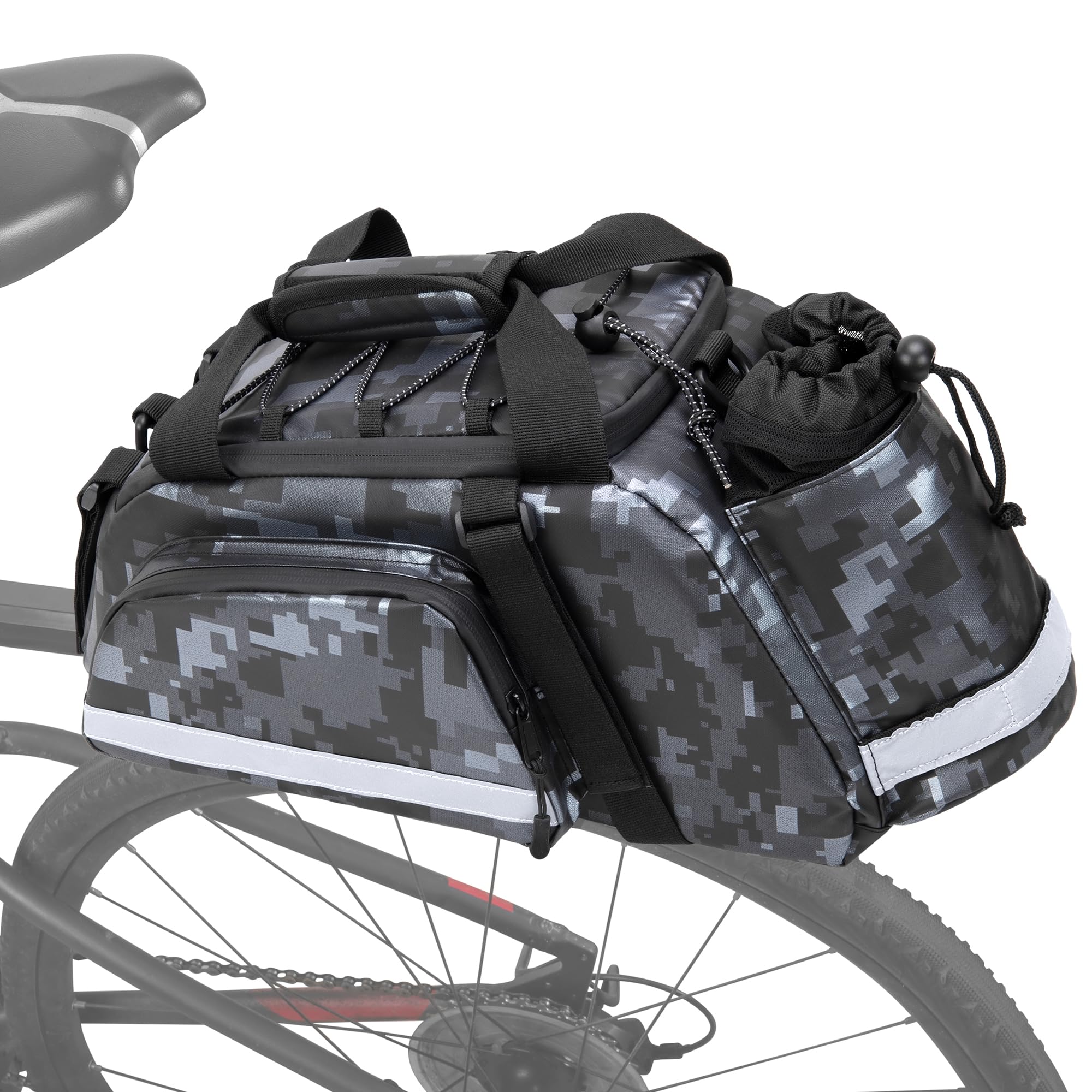 GRAOSO Bike Rear Rack Bag with Cooler Bag, Pannier Bags for Bicycles, 12L