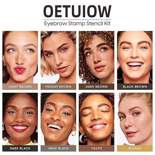 Miniatura 4 de Kit de plantillas para cejas, kit de plantillas para cejas para principiantes, kit de plantillas y sellos de larga duración, a prueba de manchas y