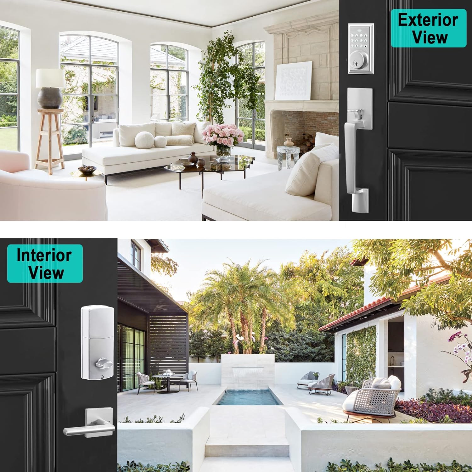 NeuType Keypad Deadbolt Electronic Keyless Entry Door Lock with Handle, Satin Nickel, 4-8 Digit Passcode, One Touch Locking, Auto-Lock, Easy Installation, Superior Security