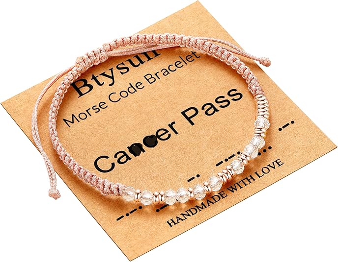 Btysun Morse Code Bracelets for Women Christmas Gift Stocking Stuffers for Teens Pink Braided Bracelets Inspirational Best Friend Birthday Gifts for Her High School Graduation Gifts for Her 2025 Mom Bracelet Jewelry