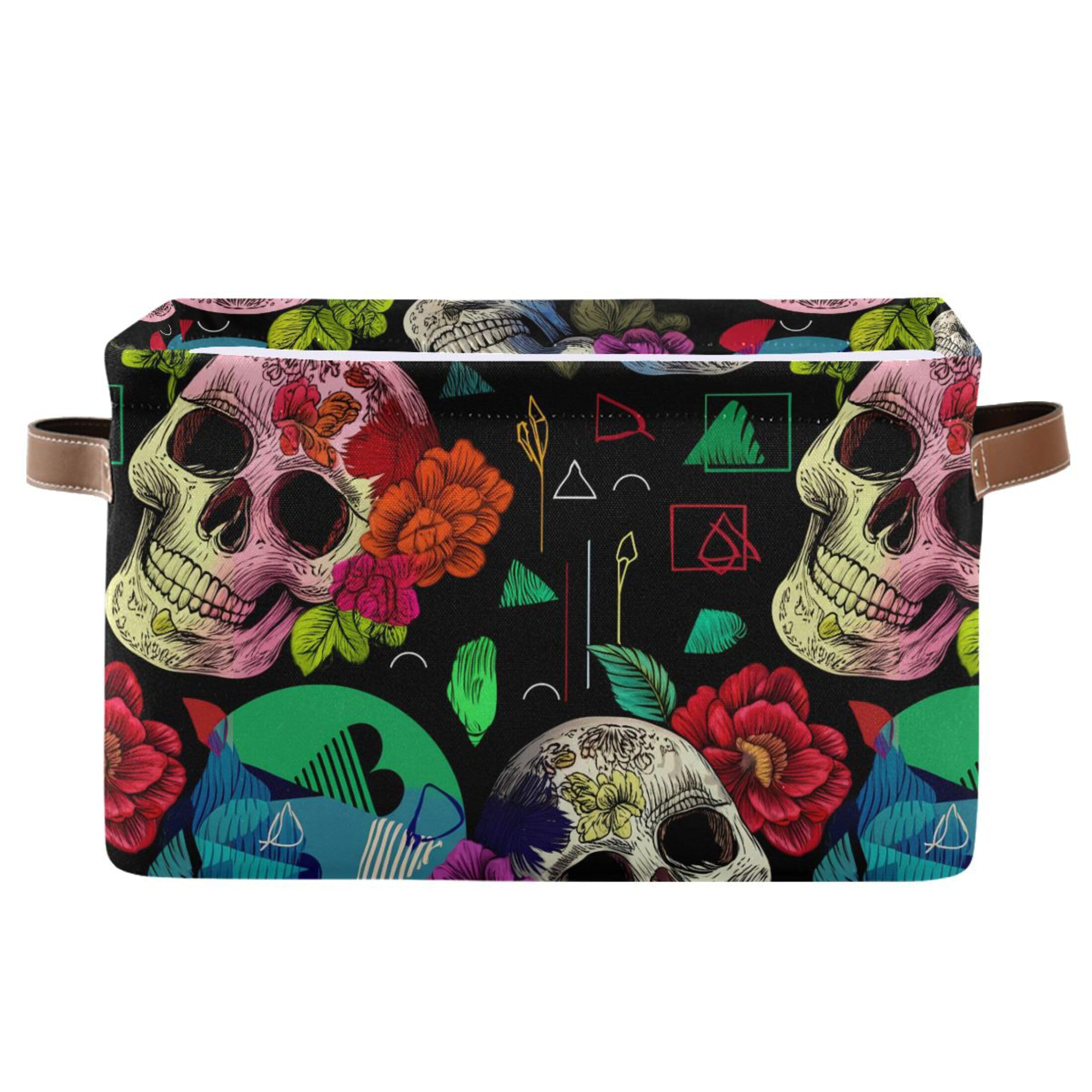 Bacs pliables squelette et fleurs rouges pour éliminer le désordre chez vous