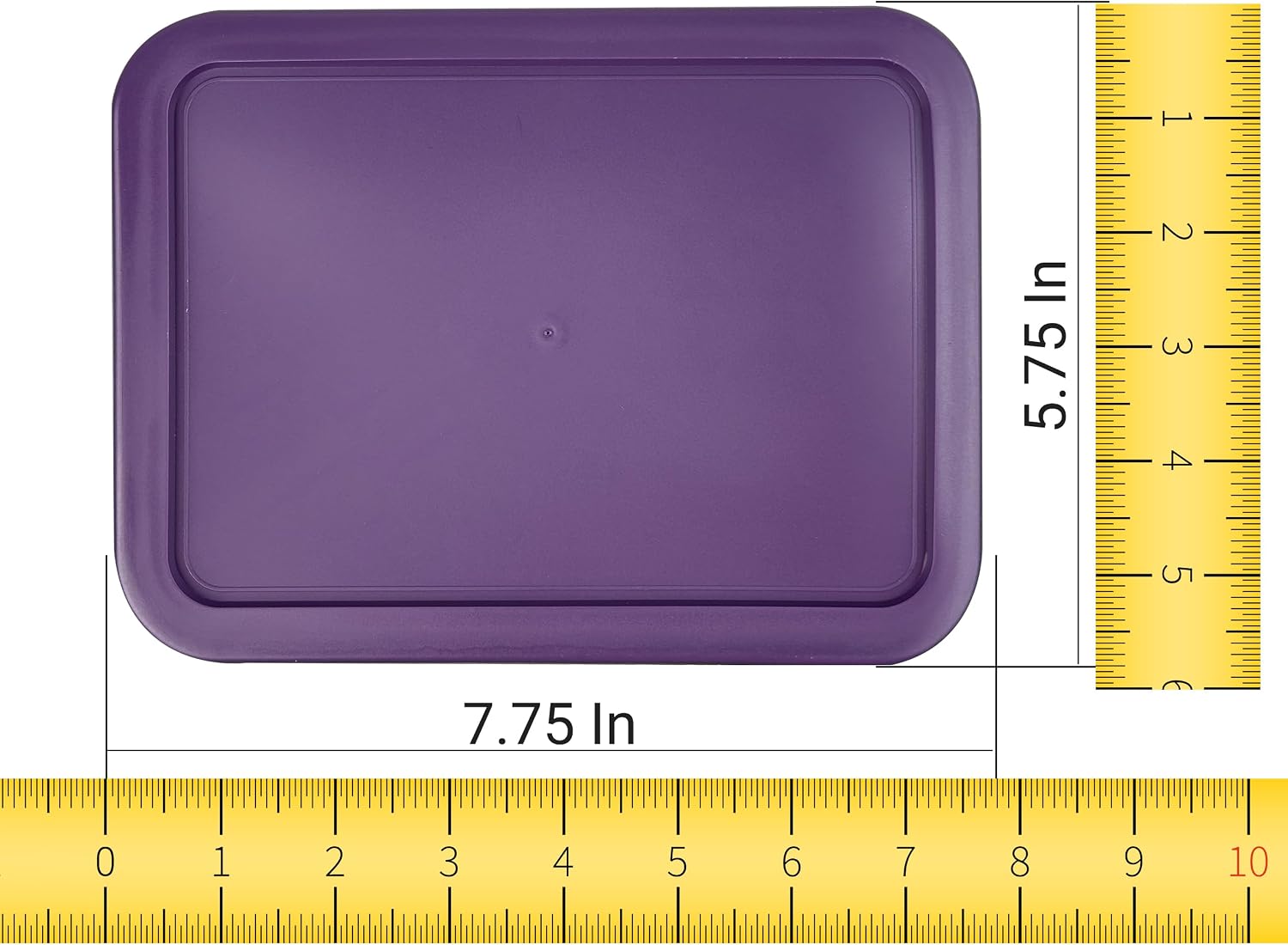 Replacement Lids fits Pyrex 3-Cup Glass Food Storage Container Bowls, (7.75 x 5.75-Inch) Plastic Rectangle Lids Covers for Pyrex 7210-PC, Airtight & Leakproof (6-Pack, Purple)