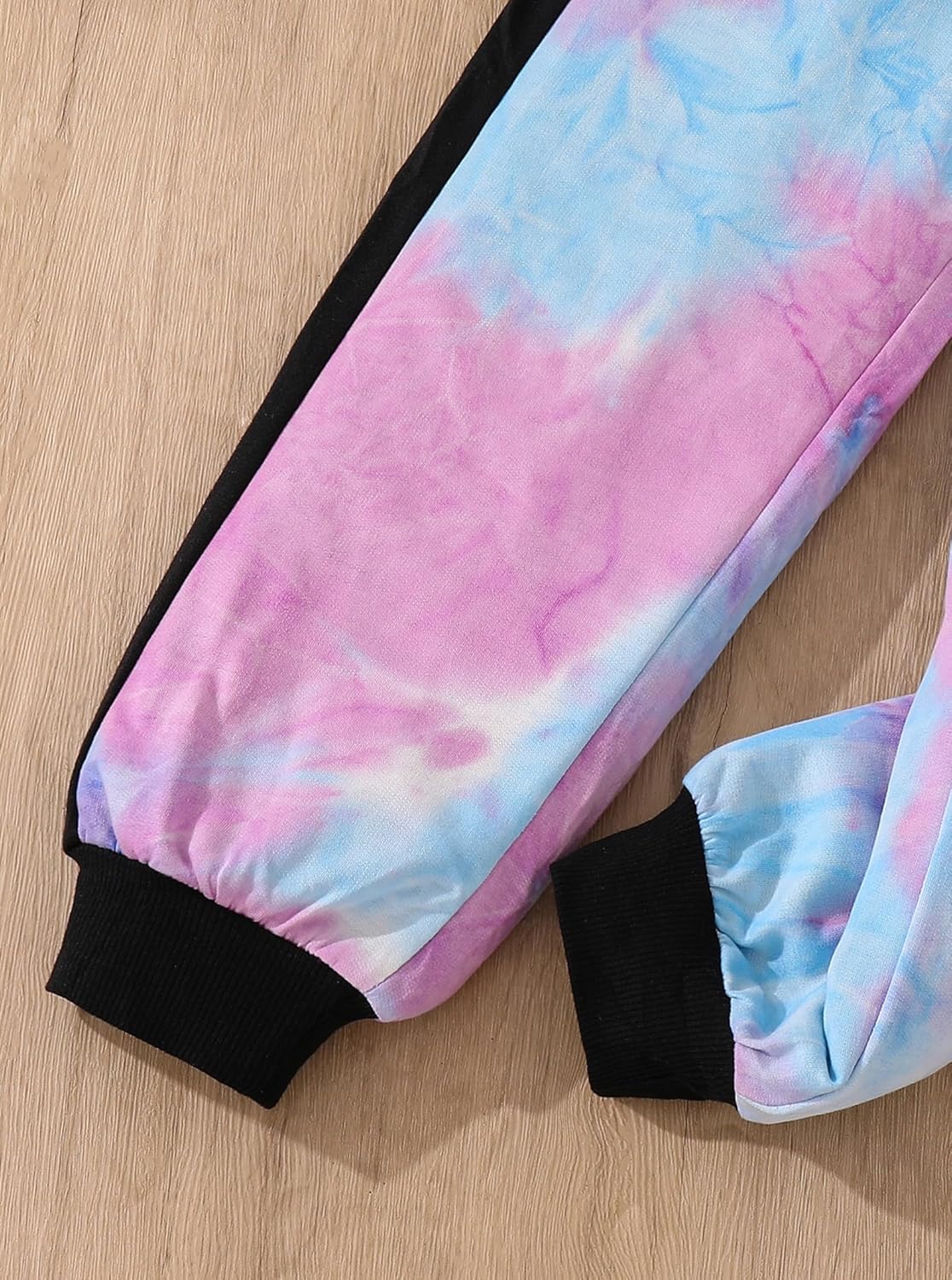 Girls 2 Piece Outfits Tie Dye Long Sleeve Crop Tops Sweatshirt and Sweatpants Jogger Set - Image 5