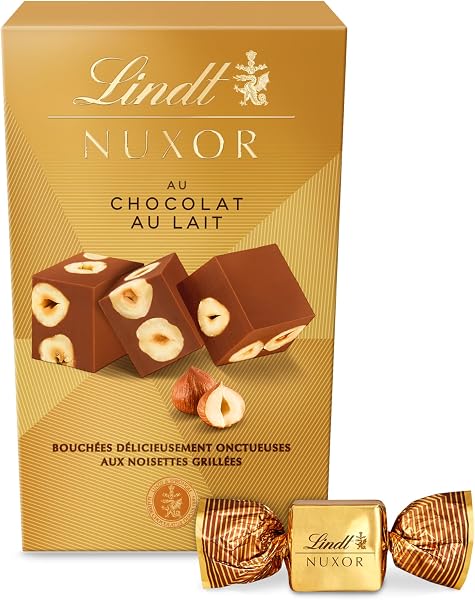 Lindt - Cornet NUXOR - Chocolat au Lait et aux Noisettes entières - Croquant et Fondant, 150g - 1