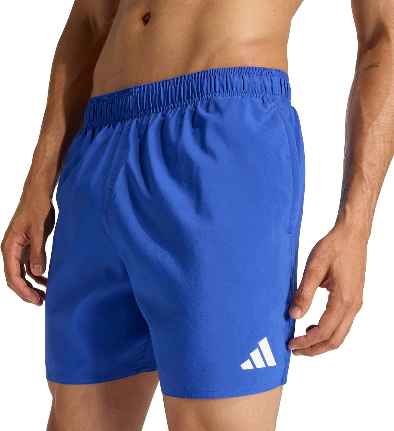 adidas Men's Solid 3-Bars 5-inch Swim Shorts