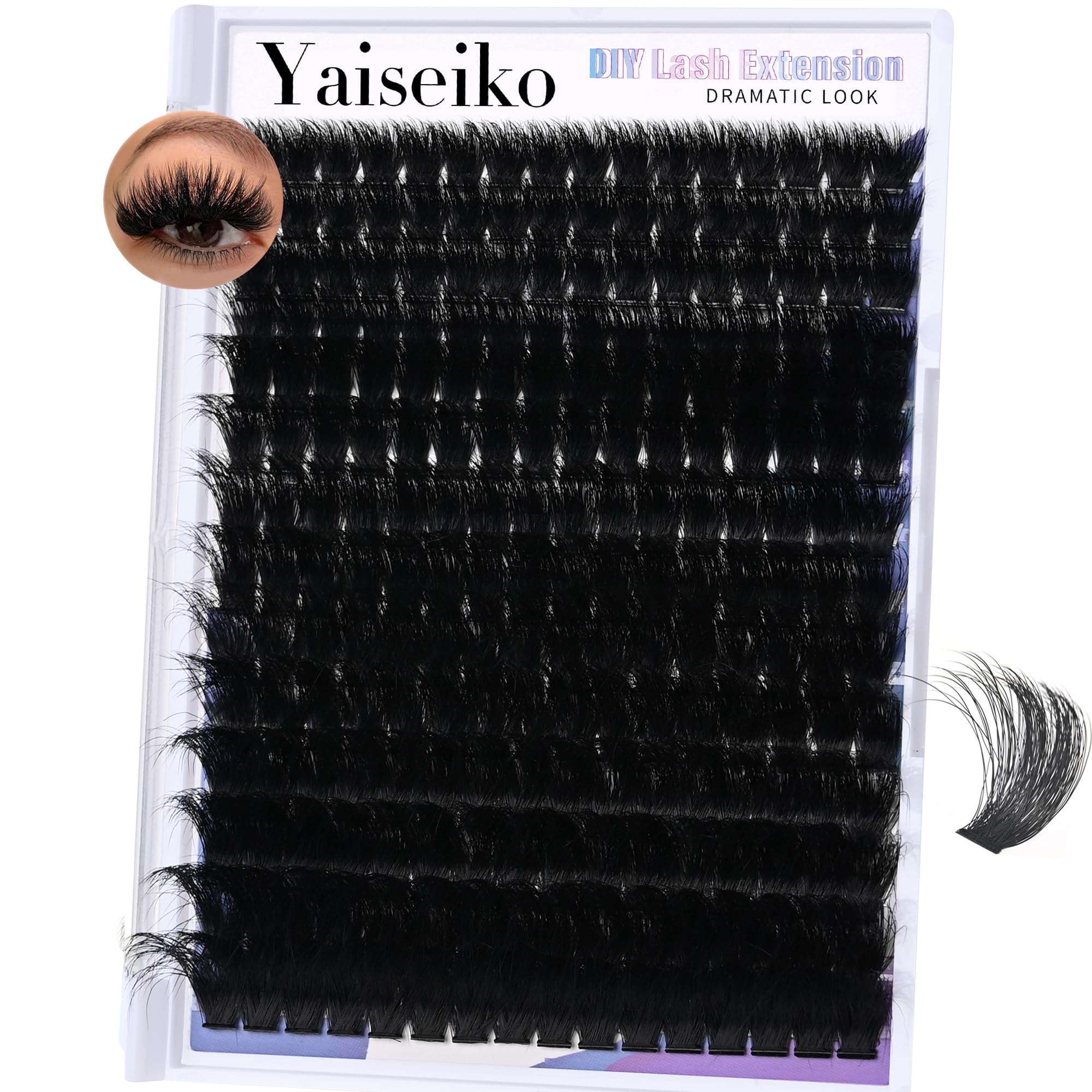 Lash Clusters 300D Thick Long 12-25mm Volume Cluster Eyelash Extensions 224Pcs Wispy Individual Lashes D Curl Waterproof Eyelash