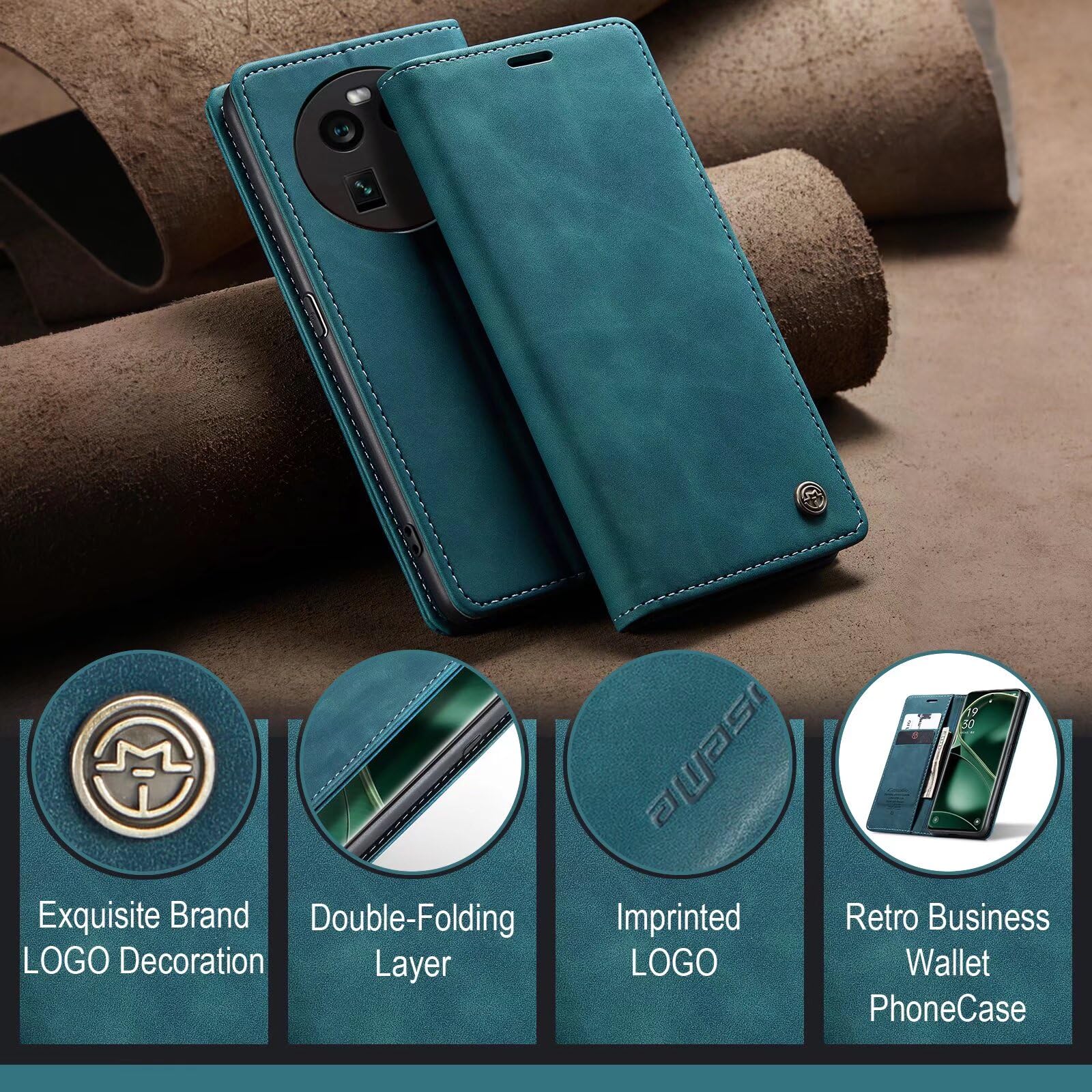 Custodia Oppo Find X6 Con Portafoglio: Pelle Artificiale, Supporto, Chiusura Magnetica E Stilo – Stampa Gatto - 3