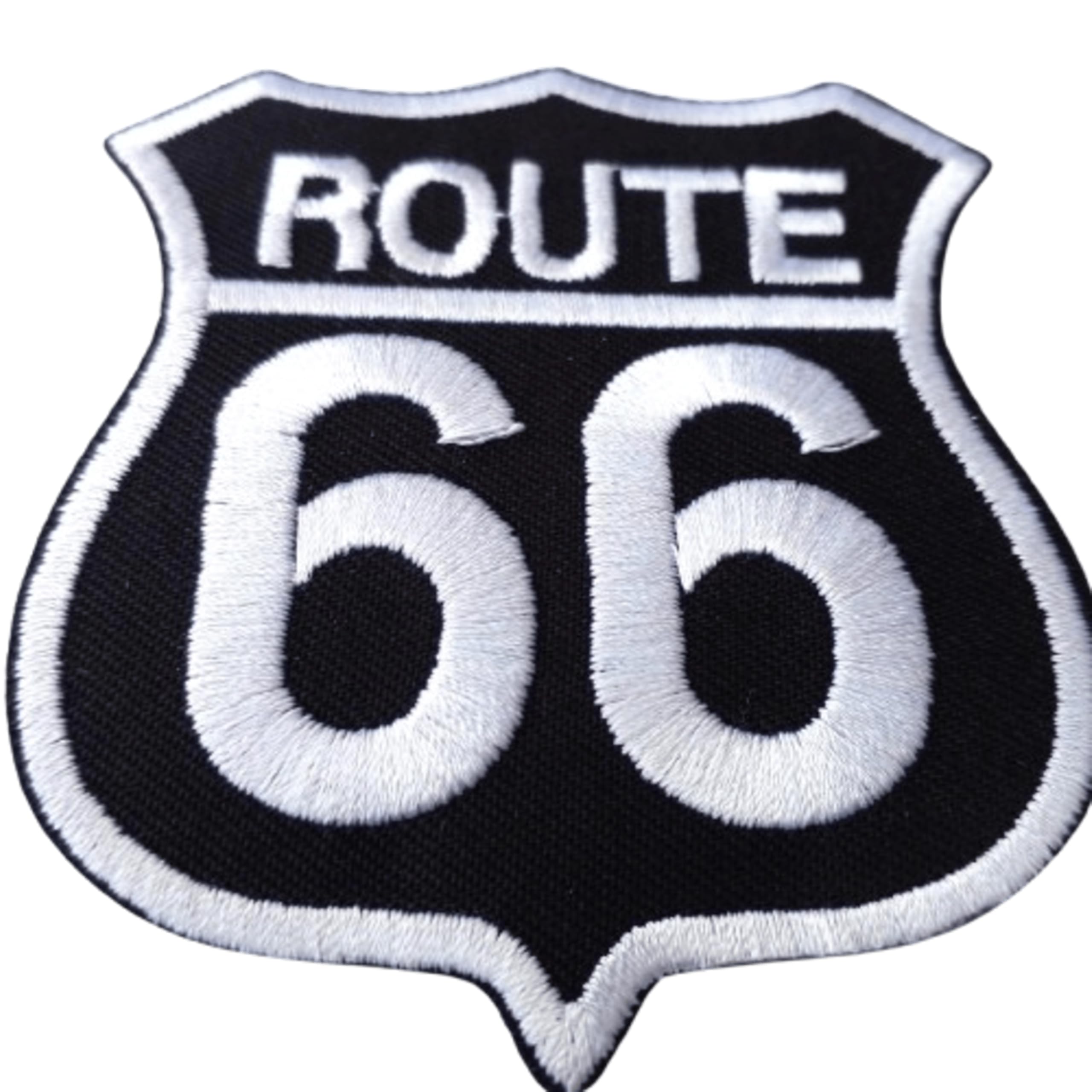 Set 2 Toppe Termoadesive Route 66 - 8x5 Cm - Ricamo Dettagliato Per Giacca E Jeans - 5