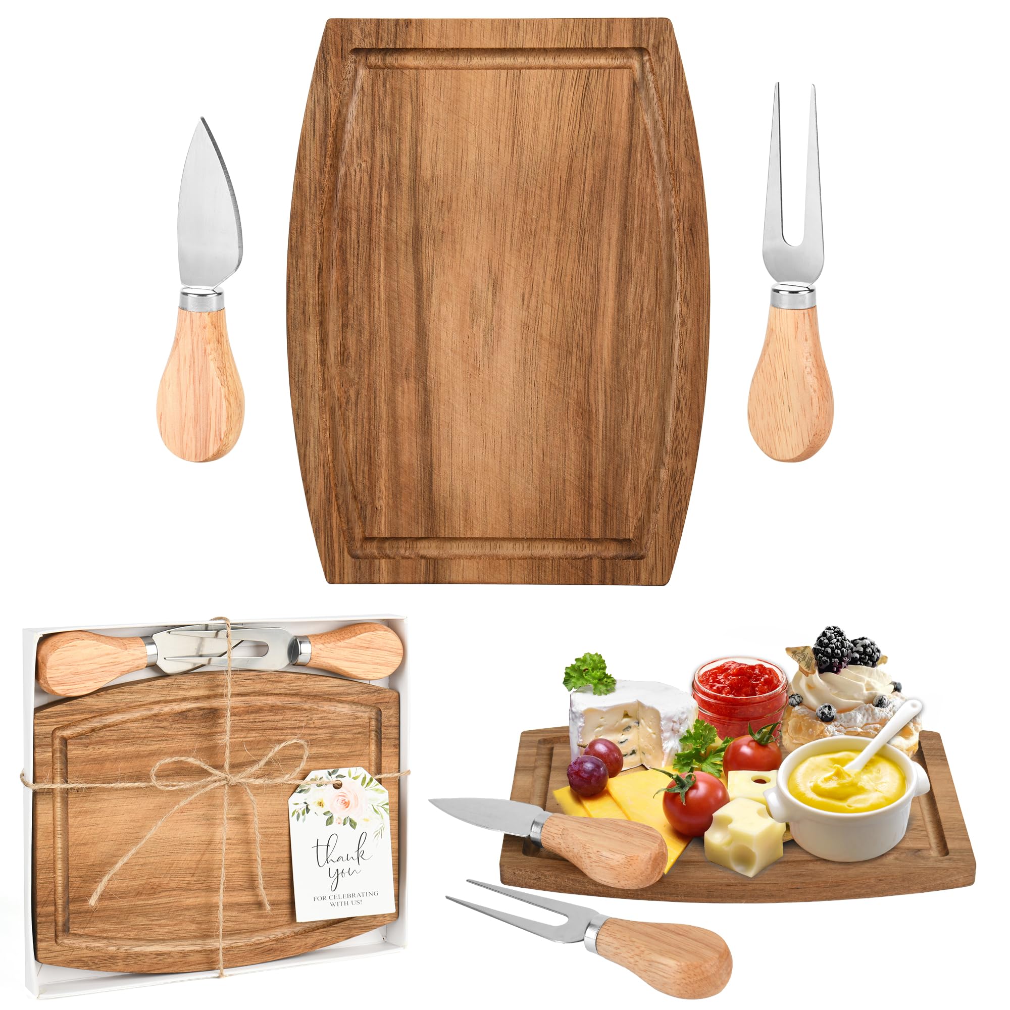 ENYRHQB 1 Set Bridal Shower Gifts,Baby Shower Party Wedding Favors For Guests,Baby Shower Prizes For Game Winners Adults,Thank You Gifts Bulk,Acacia Personalized Cheese Boards Charcuterie Boards Gift