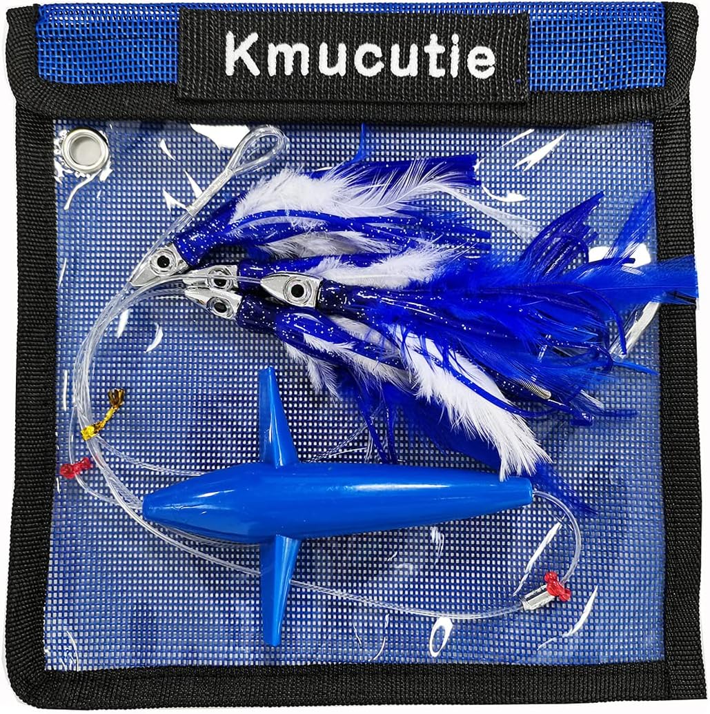 Kmucutie One Set of seawater Big Game Fishing Bait Marlin Tuna Trolling Lures with Bag Fishing Tackle