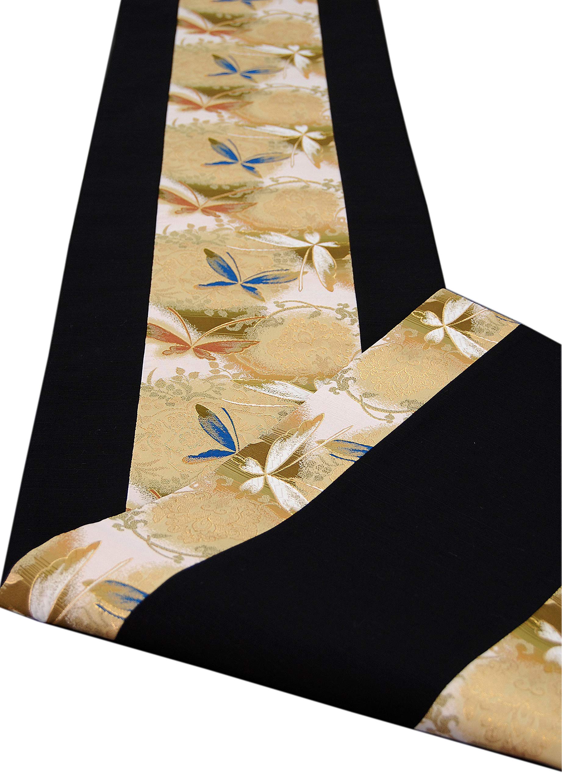 Amazon.co.jp: 和風 着物テーブルランナー リバーシブル 金襴織 帯