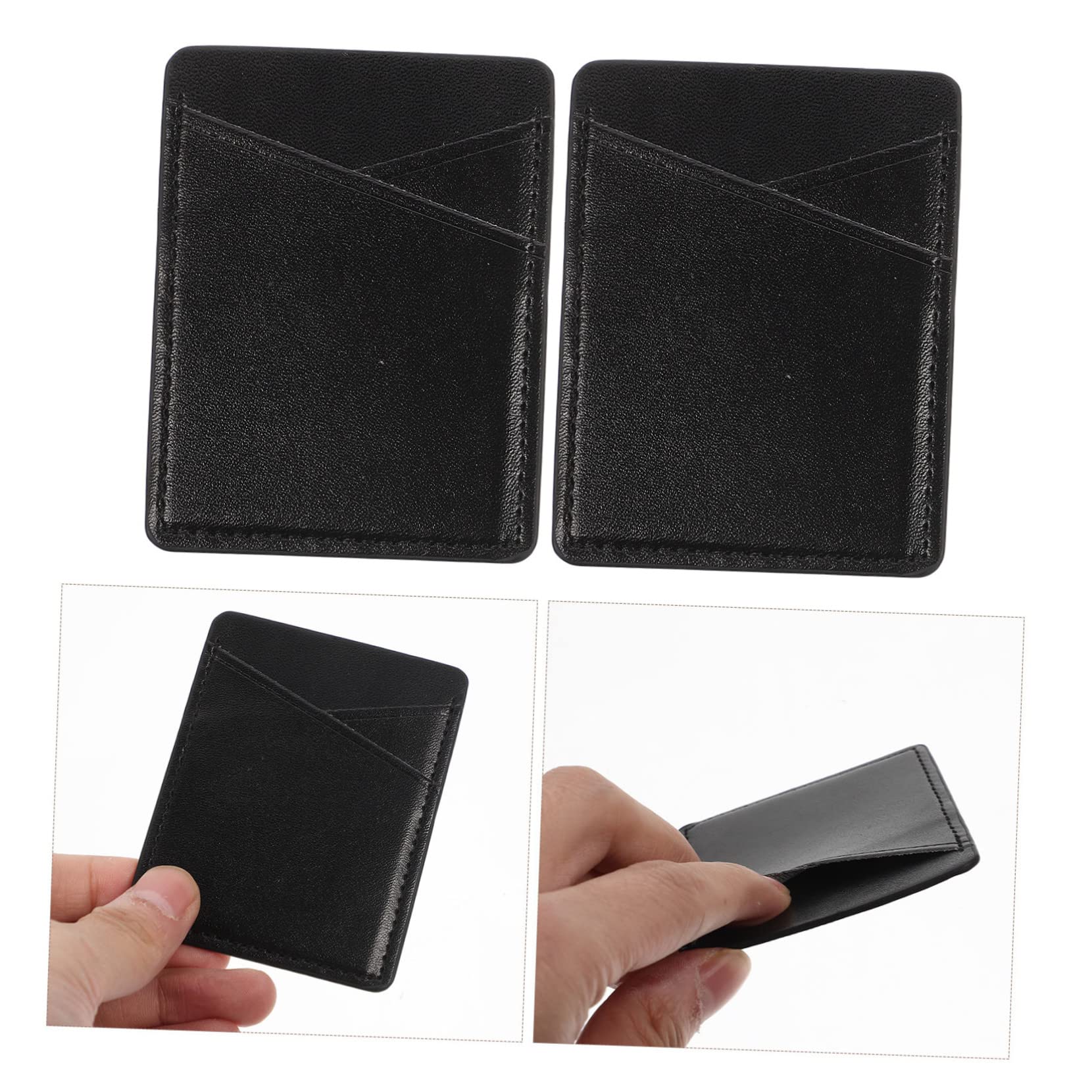 LABRIMP 10piezas Soporte Adhesivo para Tarjetas De Teléfono Holder PU De Ranuras Funda De Móvil para ID y Tarjetas De Crédito Pack De Unidades