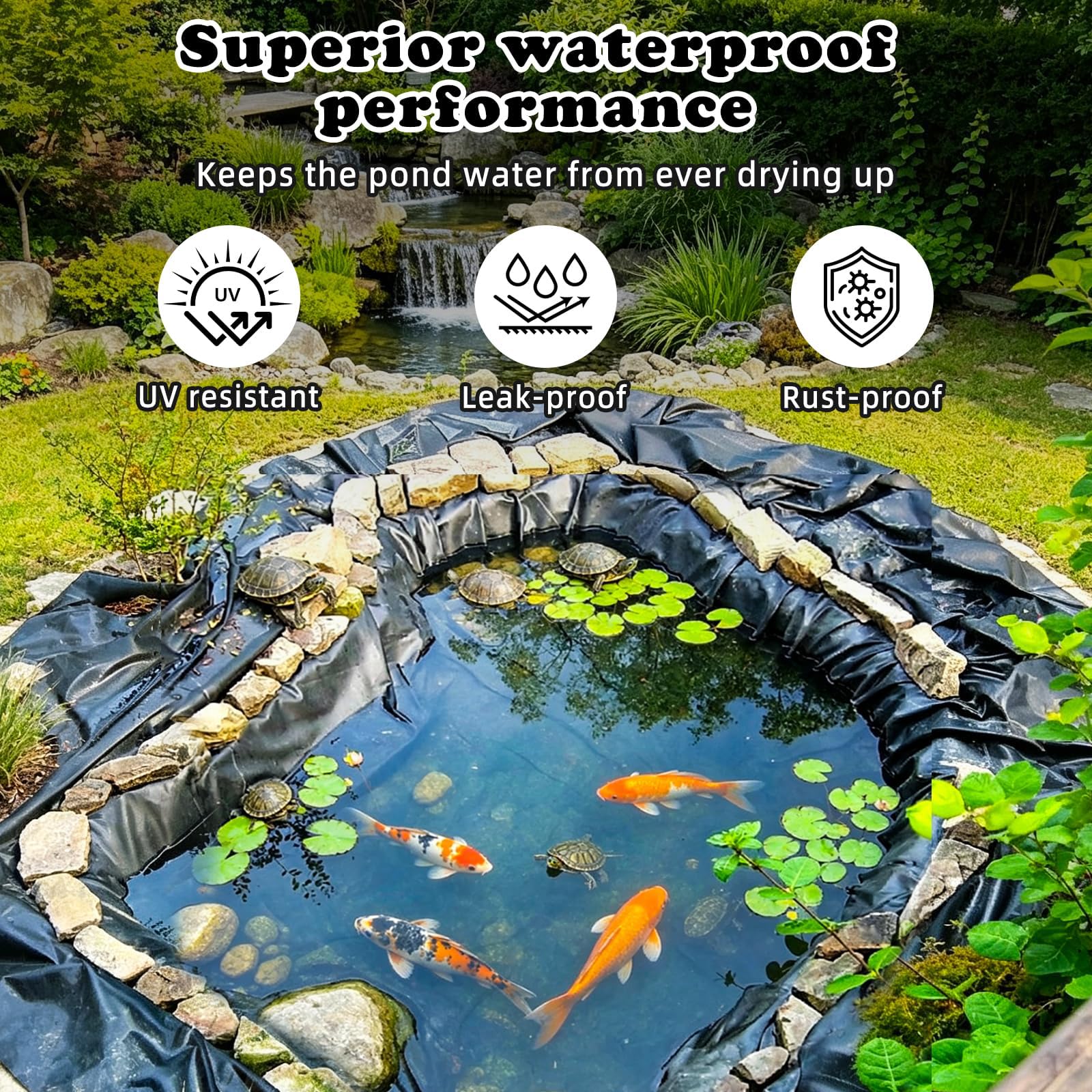 Pond Liner, Revestimiento para Estanques, Lámina Flexible para estanques