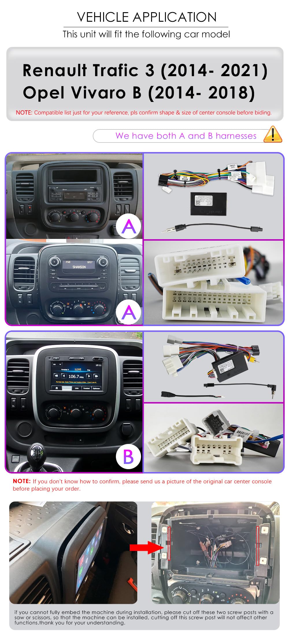 9-calowe radio samochodowe Carplay/Android, nawigacja GPS + HD noktowizor samochodowy kamera cofania, zamiennik do Fiat Talento Bus Kasten/Opel Vauxhall Vivaro B Combi furgon Turbo FWD X82/Renault