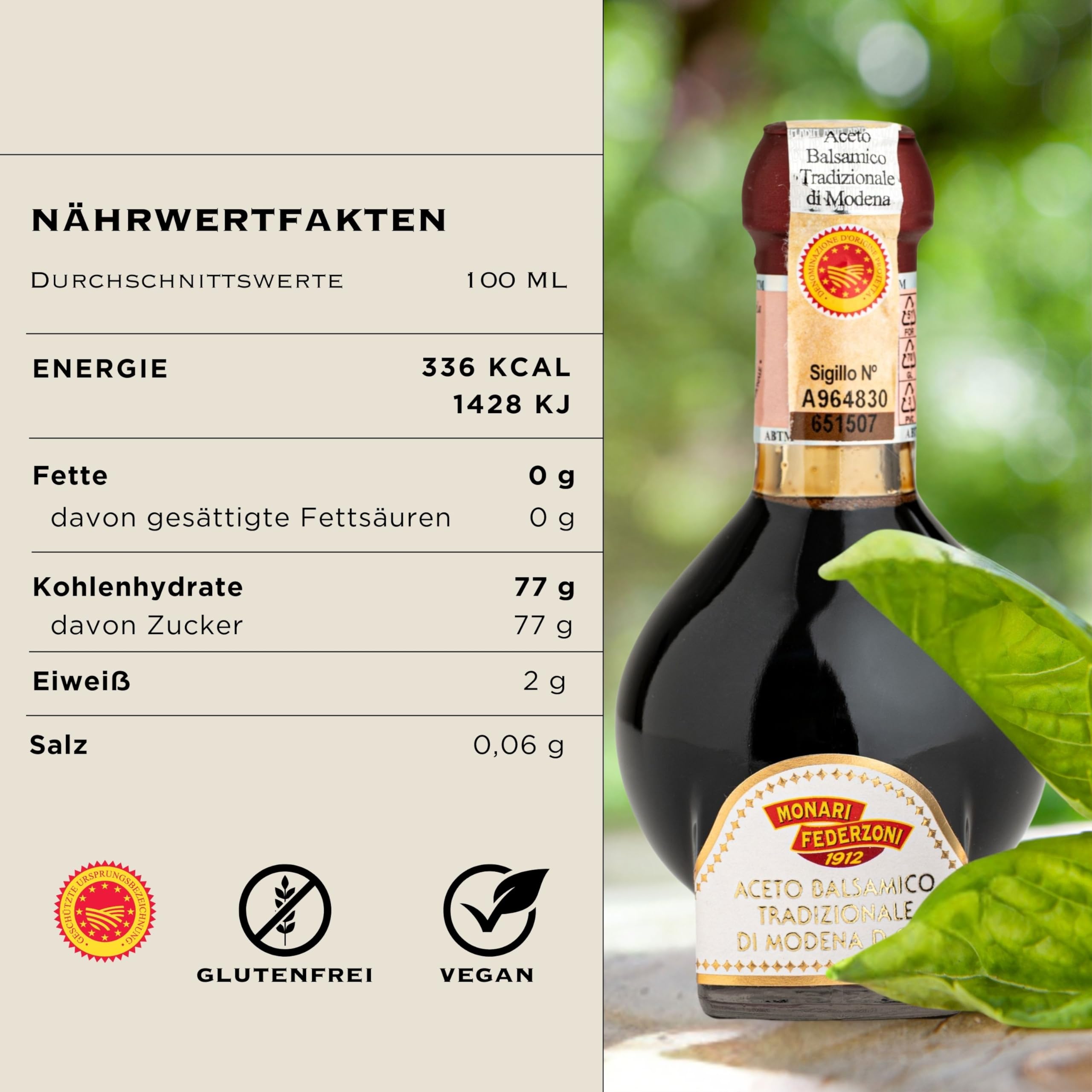 Monari Federzoni Aceto Balsamico Tradizionale di Modena DOP Affinato 12 Anni 100 ml