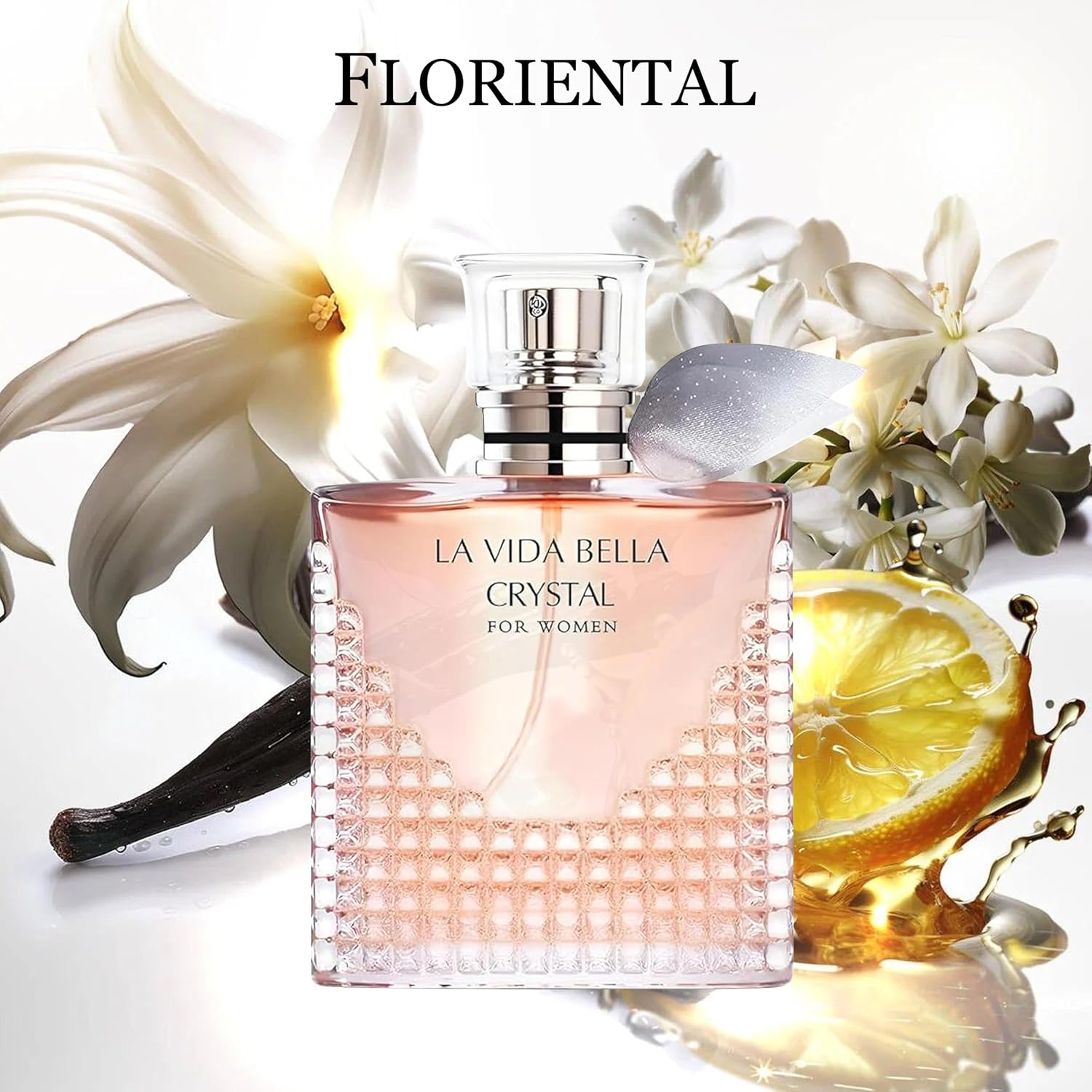 Women Perfume Set Eau De Parfume Notes of Iris, Patchouli, Vanilla, and Spun Sugar Long Lasting Luxurious Fragrance(3.4oz/100ml x 2PCS) (Lavida Bella&Lavida Crystal)