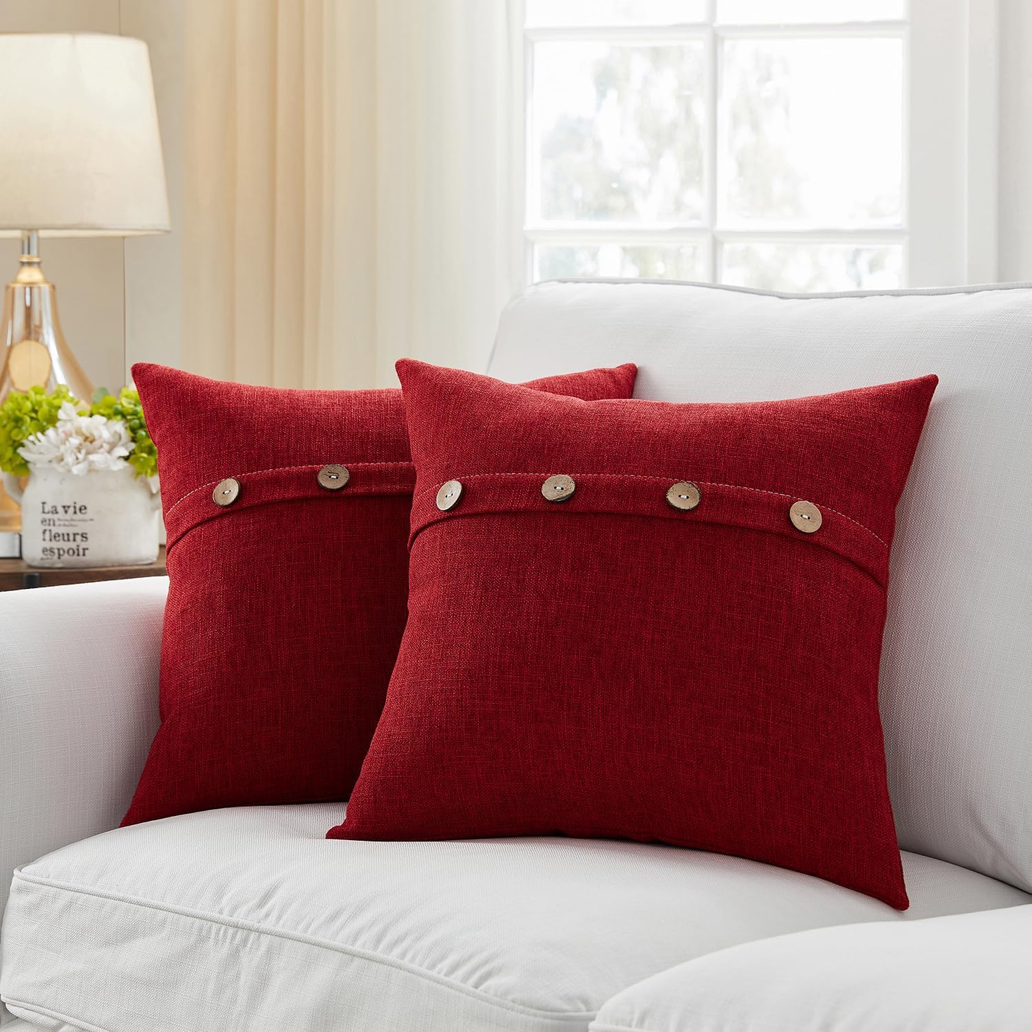 Meekio Set of 2 Christmas Pillow Covers 16 x 16 for