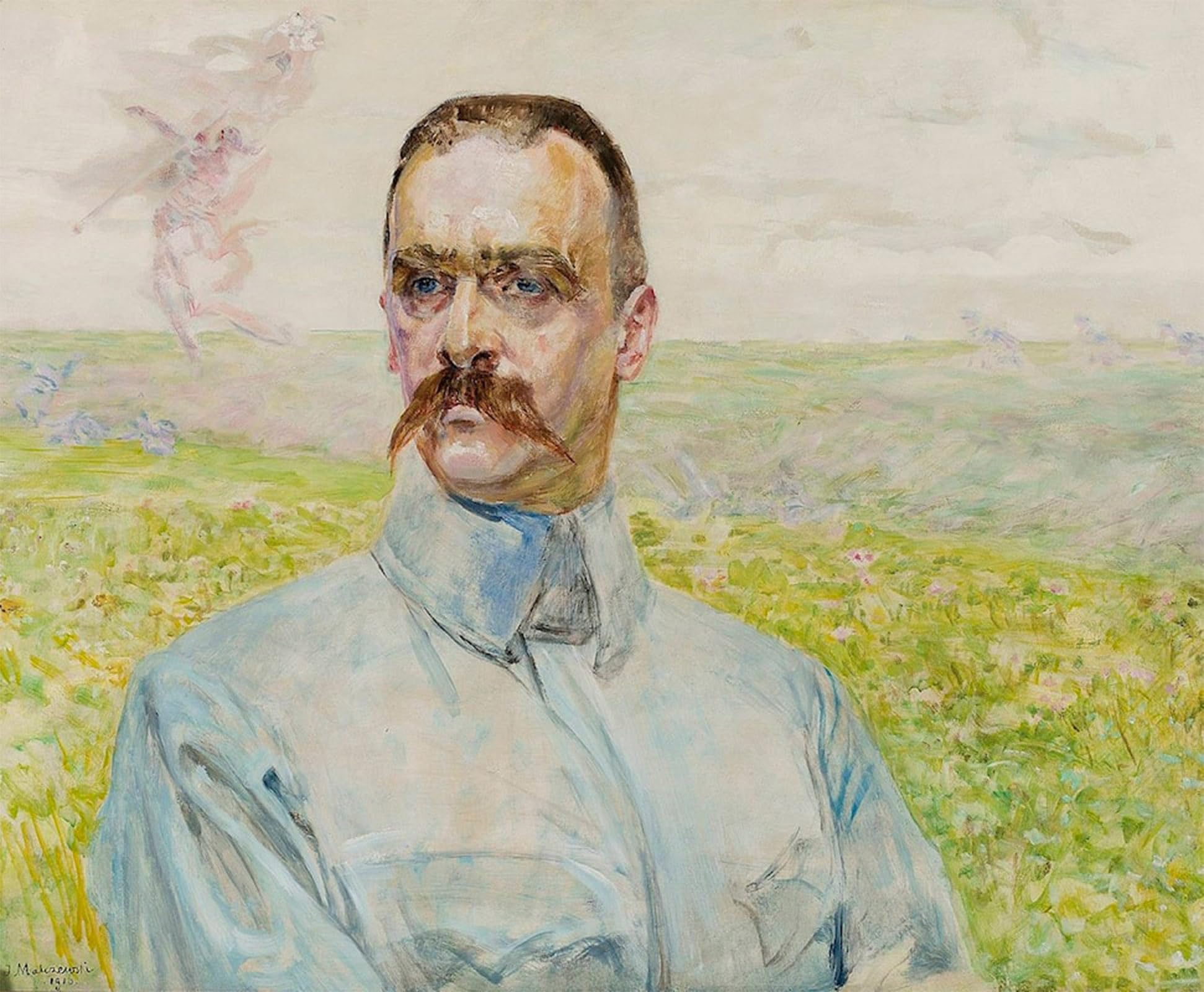 POSTERIIk Vintage Classic Picture Landscape Artwork Portrait of Brigadier Józef Pilsudski by Jacek Malczewski Portrait Canvas Painting for Office Home Decor 60x90cm