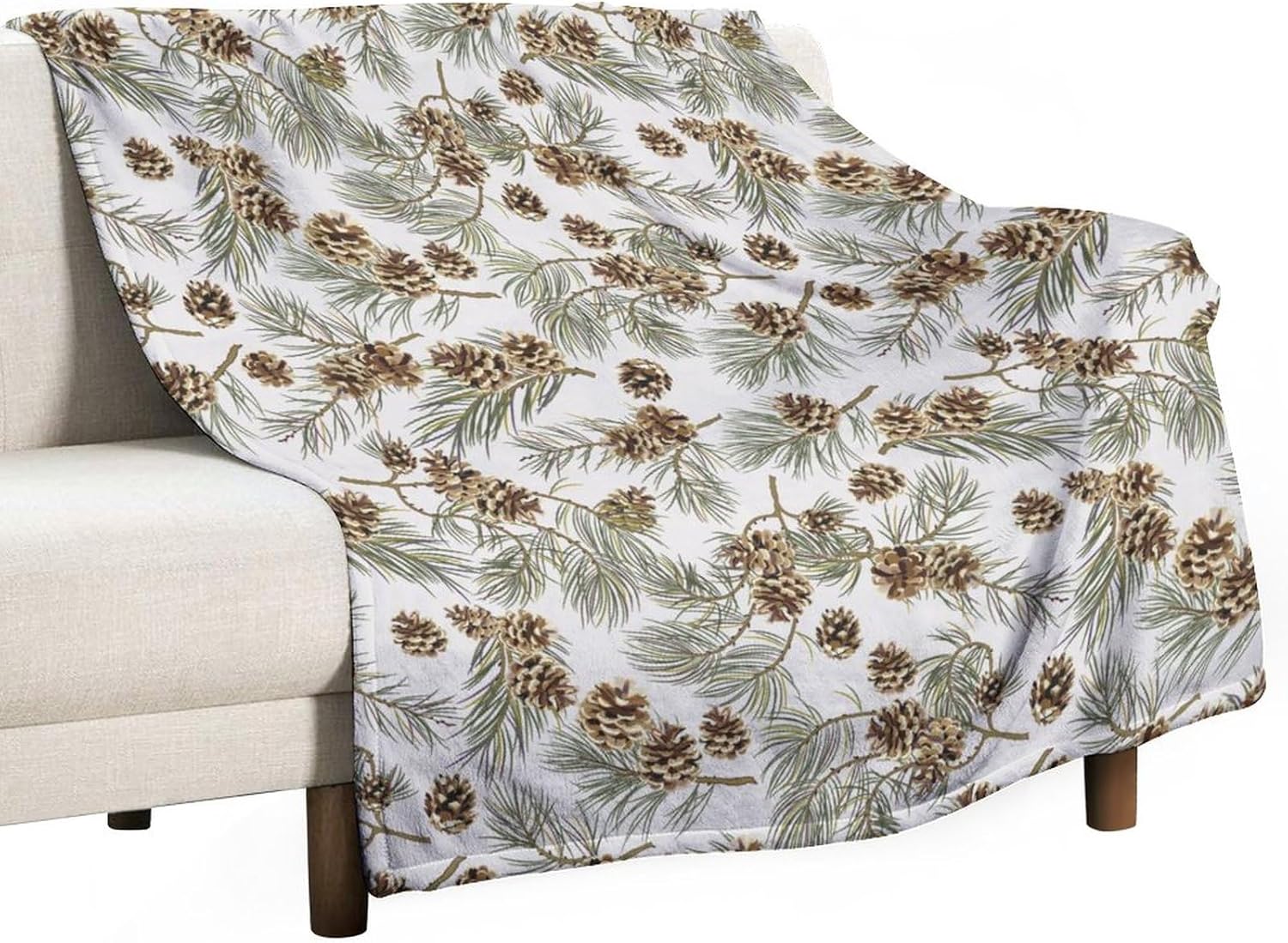 Pine Cones Print Throw Blanket Gifts for Women Men, Soft