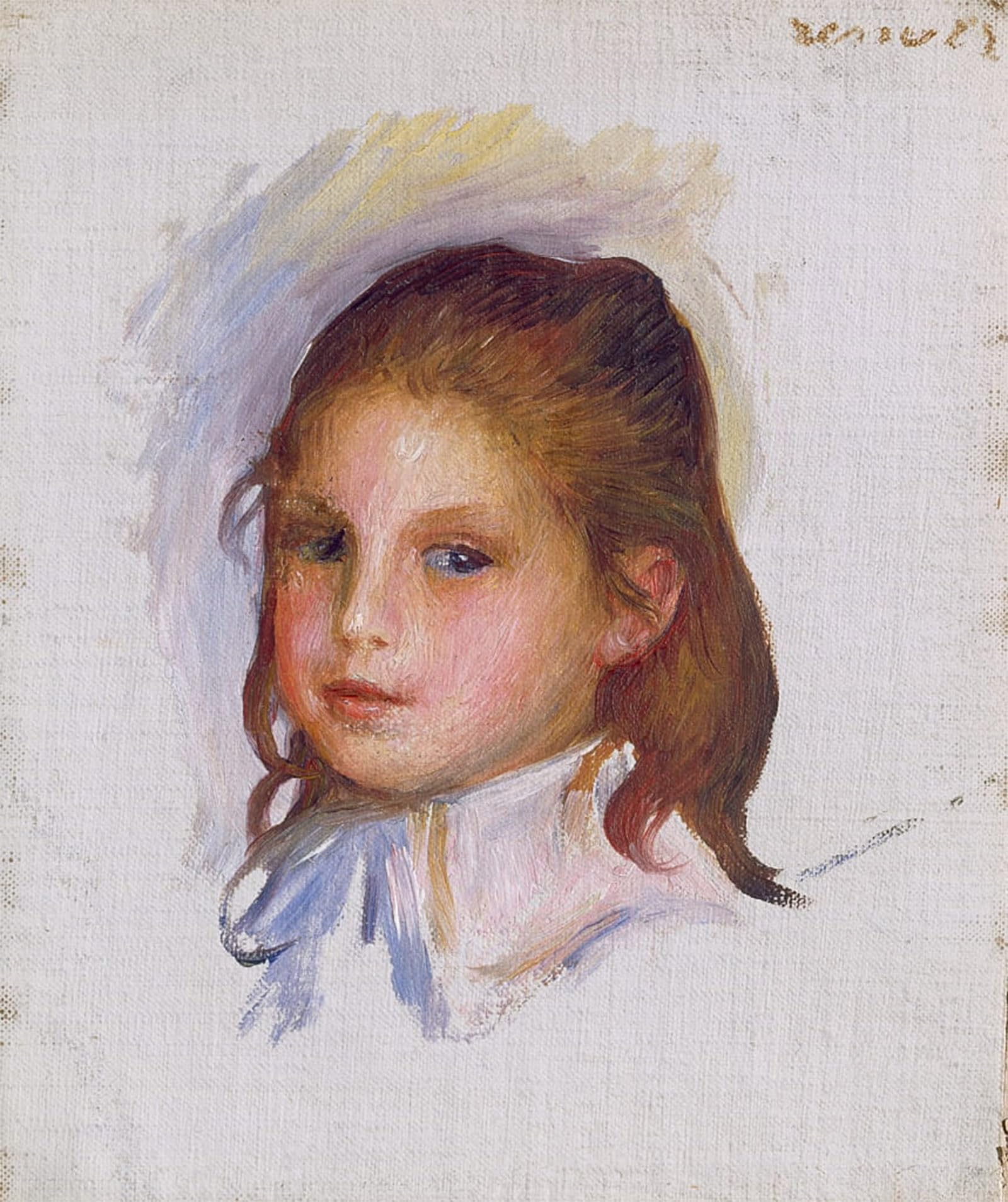 SERENDIPITP Vintage Picture Print on Canvas Wall Art Poster Child with Brown Hair by Pierre Auguste Renoir Artwork Print Poster for Wall Decor 60x90cm
