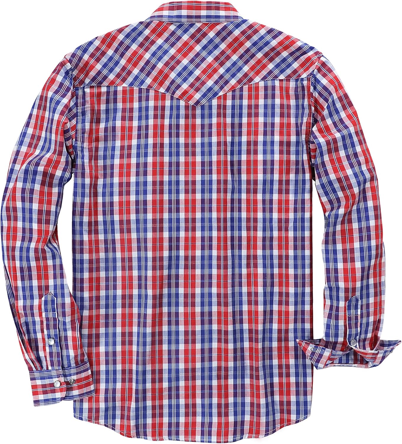 Dubinik Pearl Snap Shirts for Men - Long Sleeve Western Vintage Plaid Shirts - Image 2