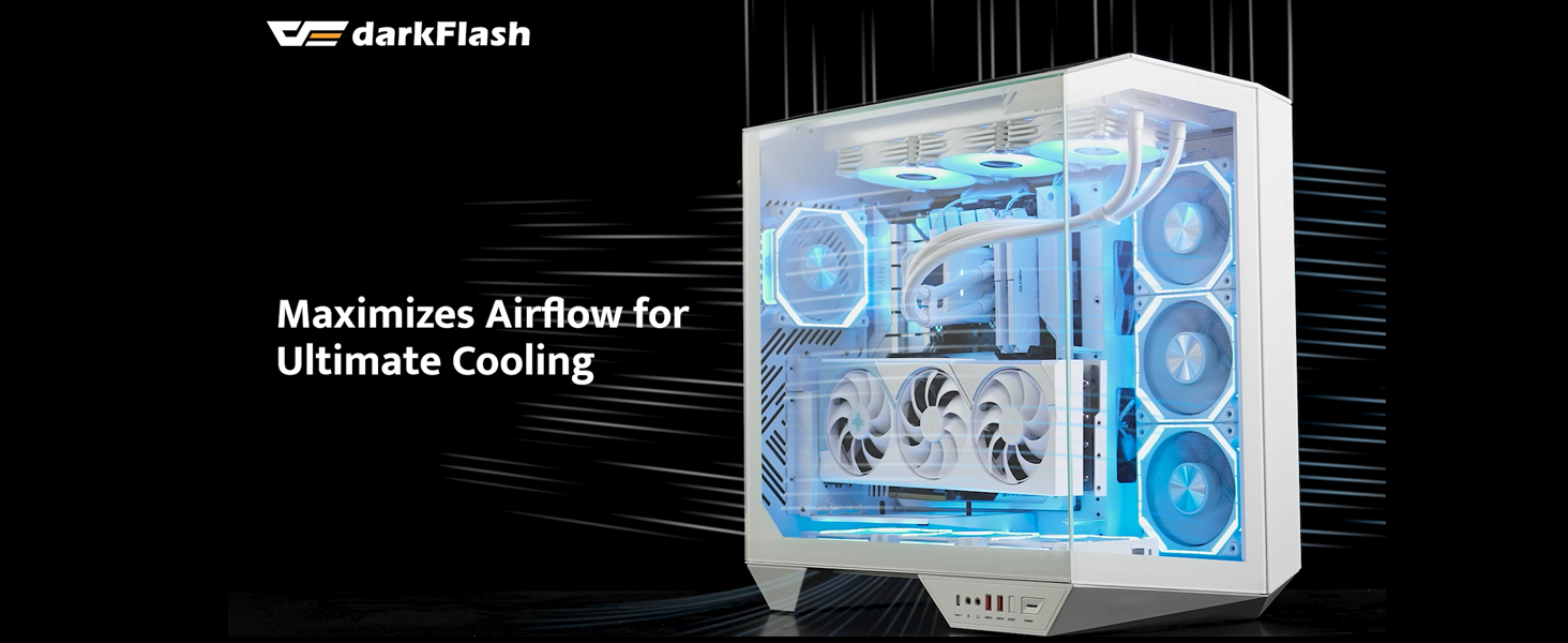 美品 dark Flash DY470 おまけ付き PCケース DY470 ATX PC Case - darkFlash