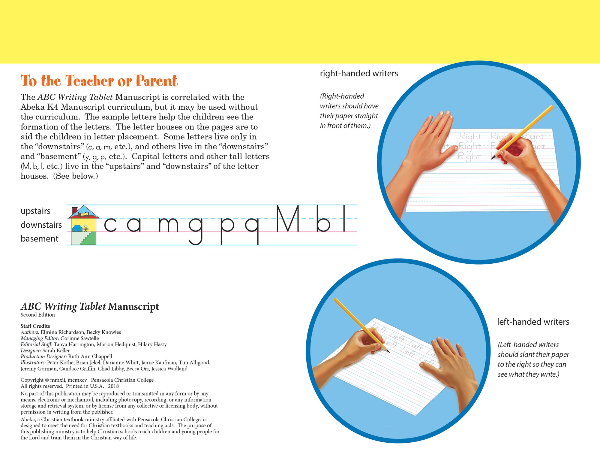 ABC Writing Tablet - Abeka K4 4 Year Old Kindergarten Manuscript Penmanship Student Work Book - Image 2