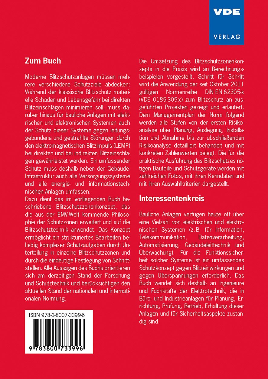 EMV - Blitzschutz von elektrischen und elektronischen Systemen in baulichen Anlagen: Risiko-Management, Planen und Ausführen nach den neuesten Normen ... DIN EN 62305-4 (VDE 0185-305-4): 2011-10