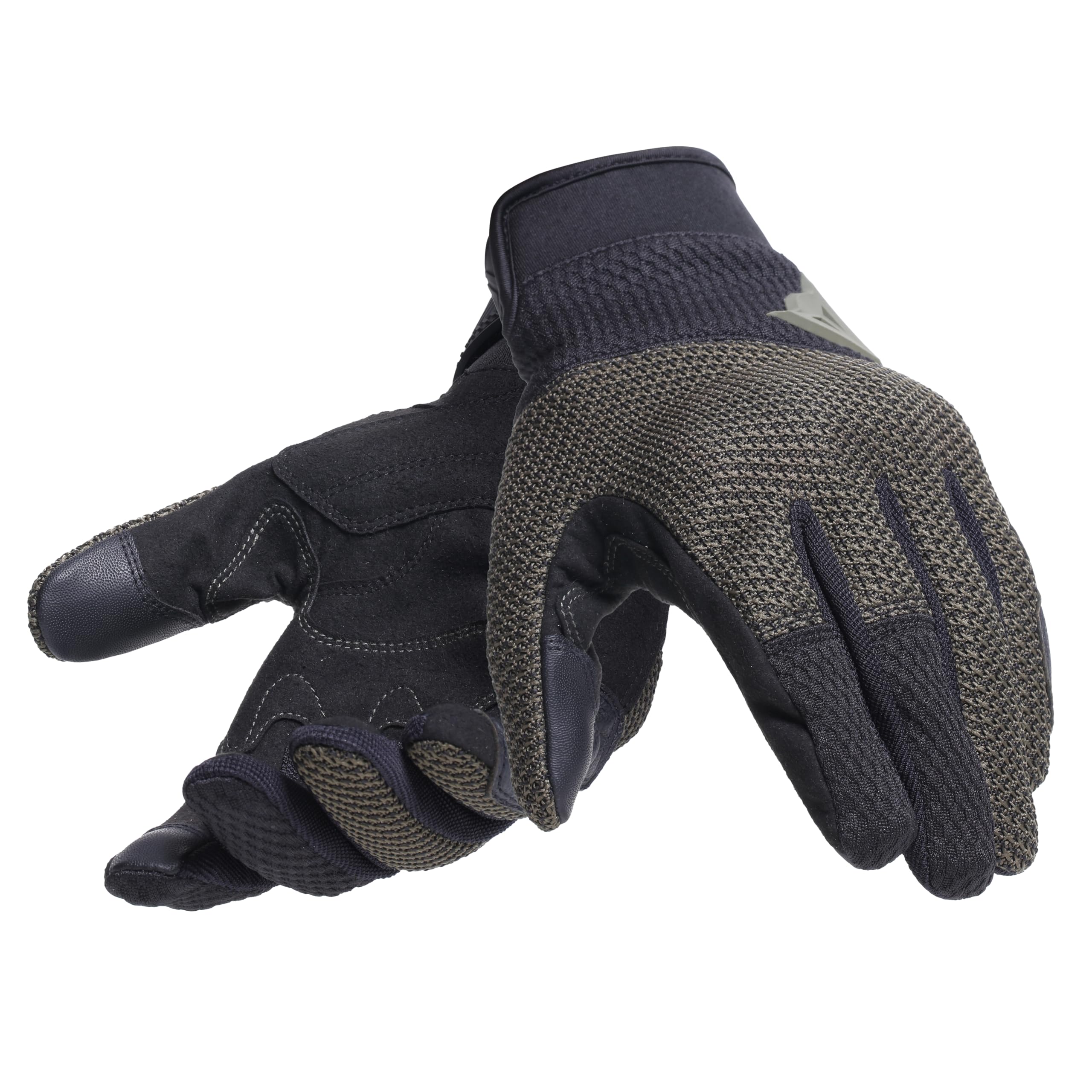 Dainese - Torino Gloves, Guanti da Moto in Tessuto con Protezioni sulle Nocche, Compatibilità Touch Screen, Guanti Moto da Uomo S, Nero/​Verde Foglia