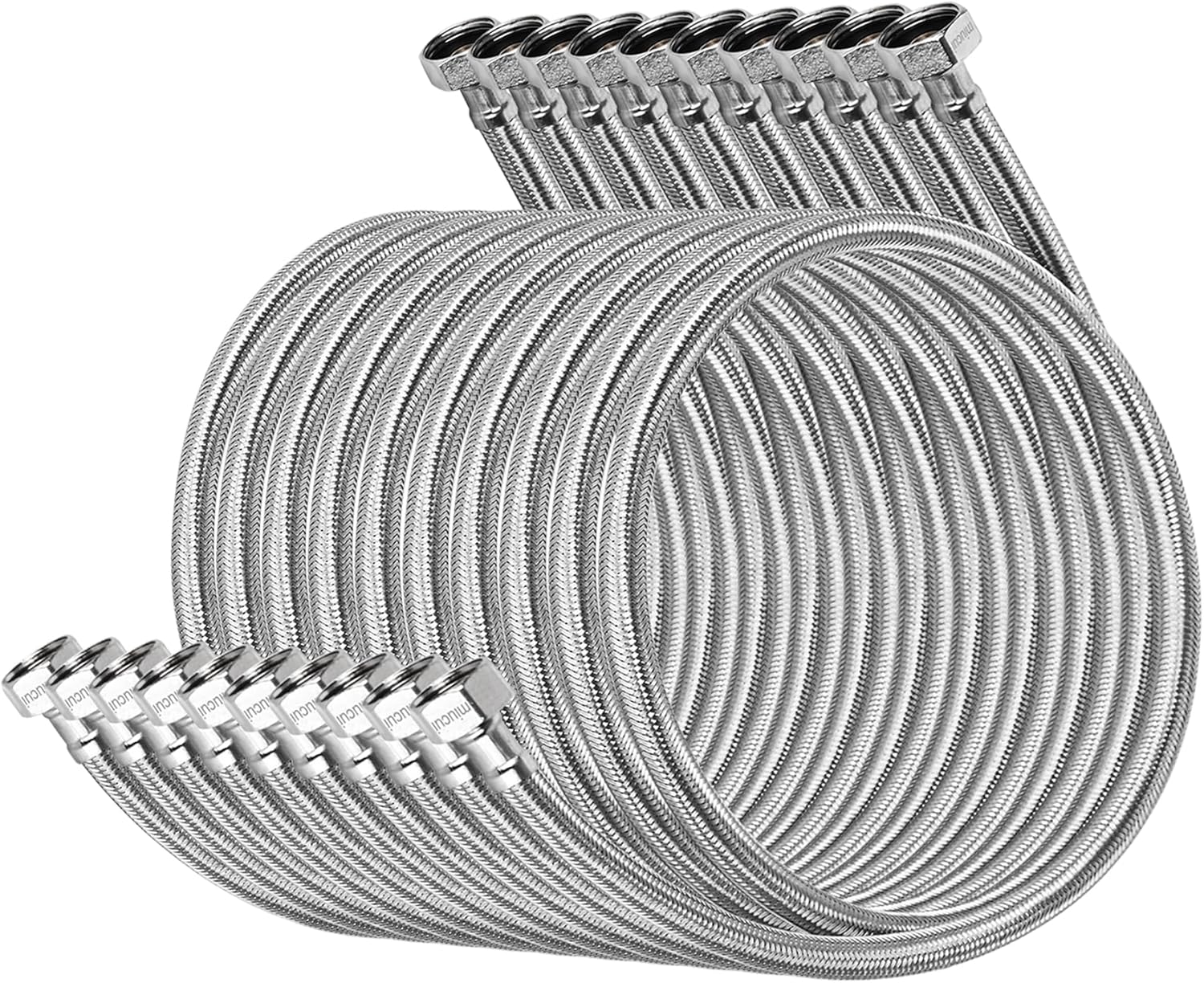 [10-Pack 24 Inch] 1/2" x 1/2" FIP Flexiable Faucet Supply Lines, Bathroom Faucet Hose Connector, 304 Stainless Steel Braided Water Supply Line for Kitchen