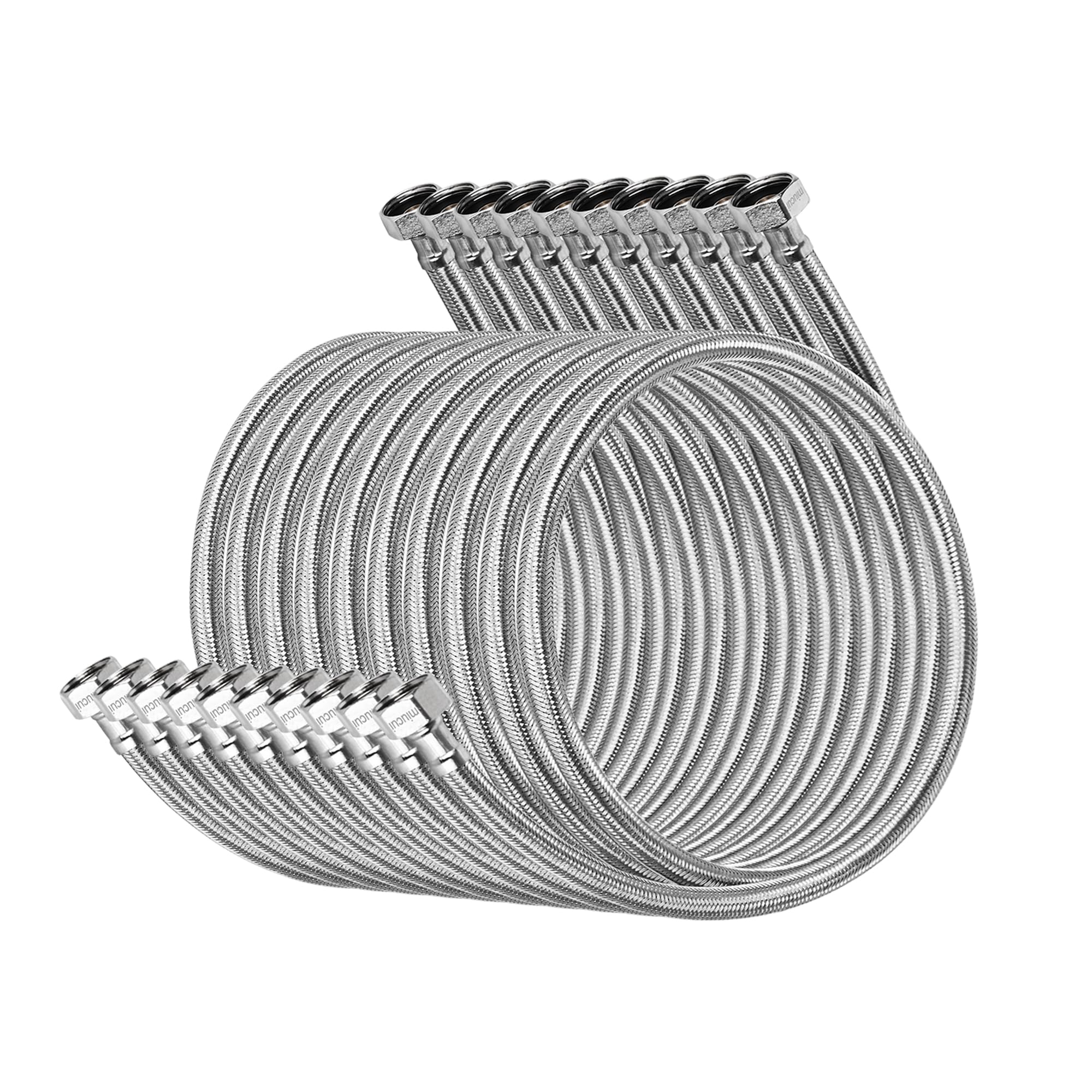 Photo 1 of [10-Pack 12 Inch] 1/2" x 1/2" FIP Flexiable Faucet Supply Lines, Bathroom Faucet Hose Connector, 304 Stainless Steel Braided Water Supply Line for Kitchen