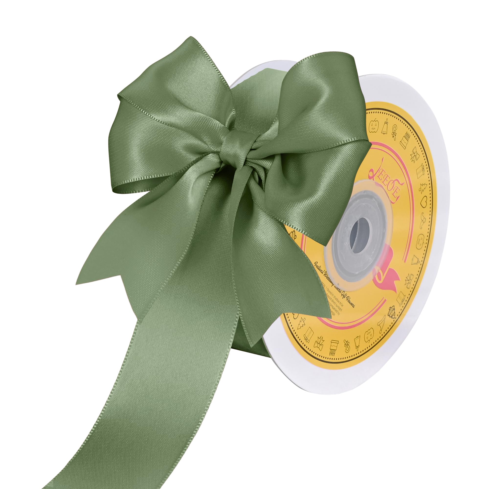 Double Face Spring Moss Satin Ribbon 1-1/2 inch X 25 Yards Polyester Spring Moss Ribbon for Gift Wrapping Very Suitable for Weddings Party Hair Bow Invitation Decorations and More