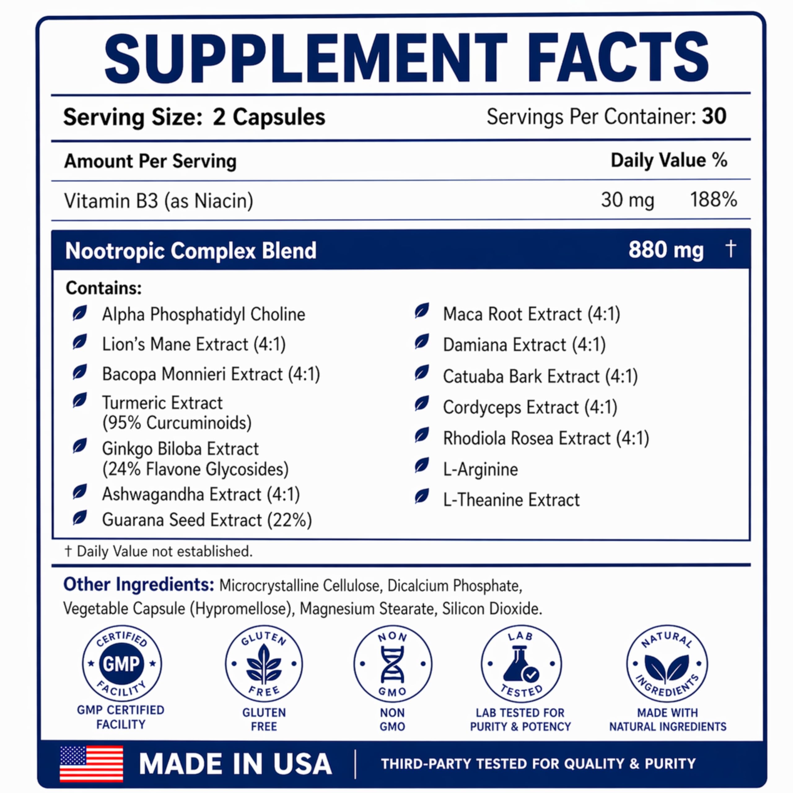 Brain Supplements for Memory & Focus - Nootropic Brain Health - Cognitive Performance, Clarity, Energy, Mental Vigor, Shilajit - Alpha Choline, Lion's Mane, Bacopa, 18 Premium Ingredients — Amazon image 6