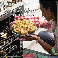 Vista 6 de SIMAX Molde de vidrio para hornear, plato redondo de 10.25 pulgadas de profundidad, manzana, calabaza, tartas navideñas, soporte para pastel