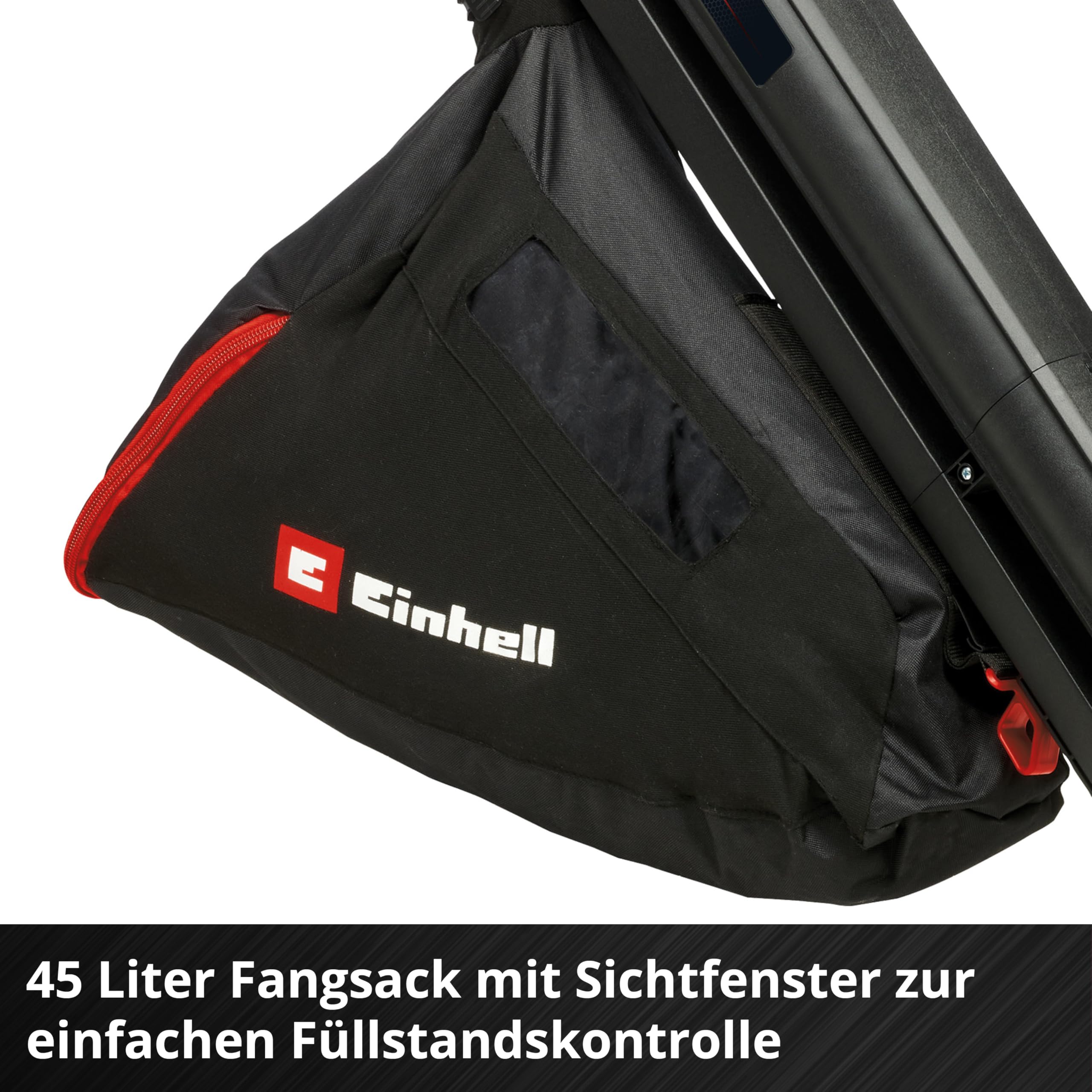 Einhell Akku-Laubsauger VENTURRO 18/210 Power X-Change (18 V, Saugleistung 500 m³/h, Fangsack 45 L, Blasfunktion bis 210 km/h, inkl. 4 Ah Akku & Ladegerät) Schwarz,Rot